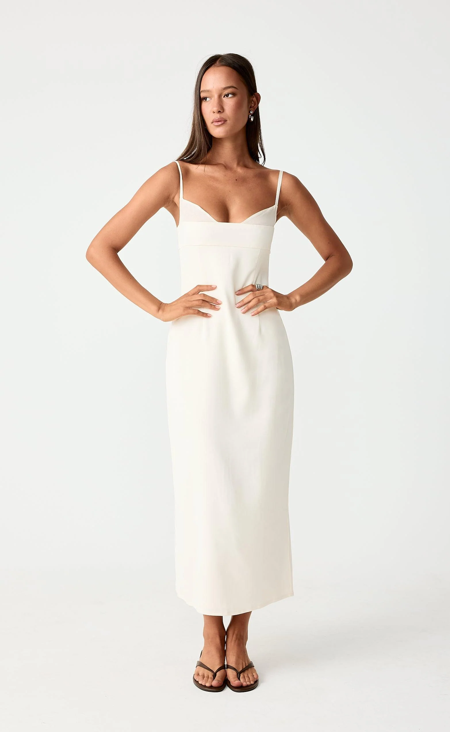 Charmed Midi Dress (Cream) - Image 7
