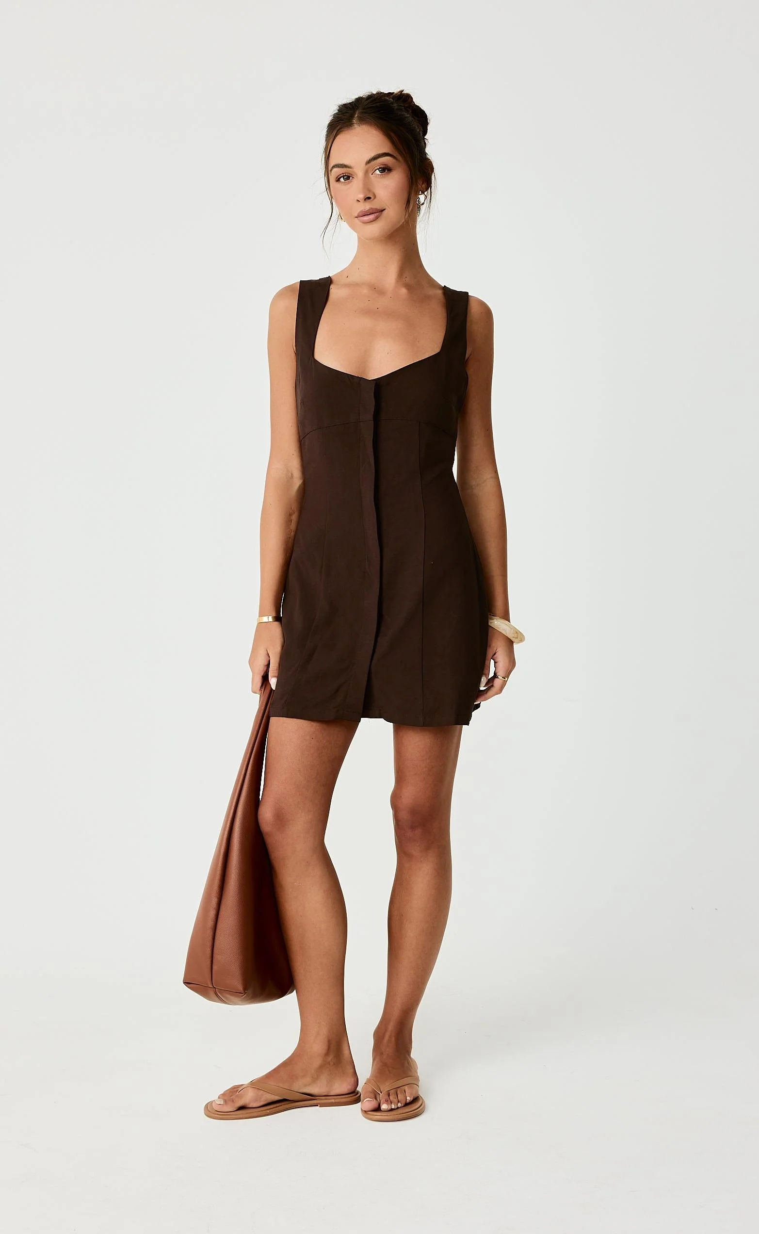 Conway Mini Dress (Chocolate) - Image 7