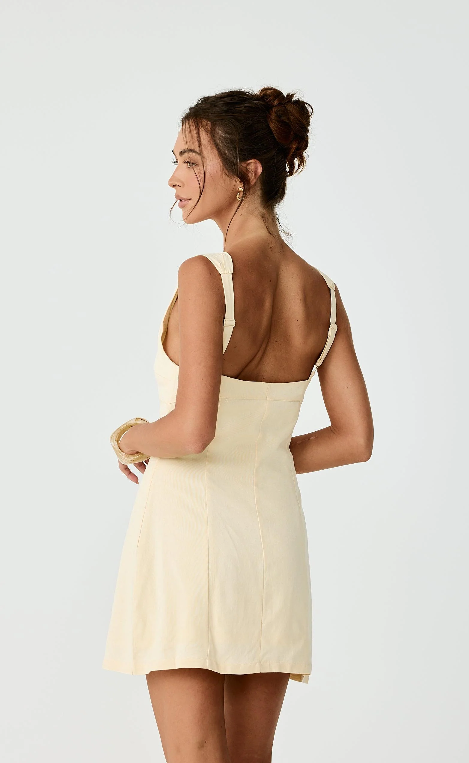 Conway Mini Dress (Lemon) - Image 2