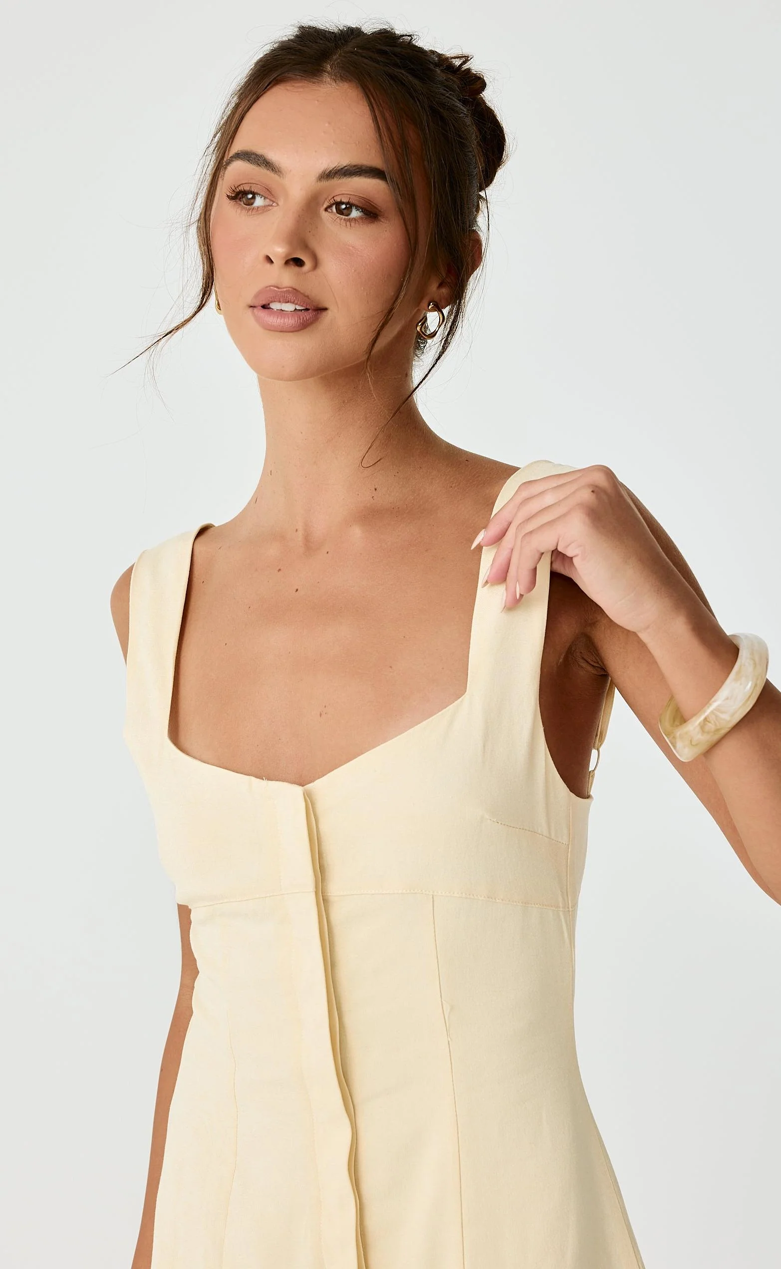Conway Mini Dress (Lemon) - Image 3