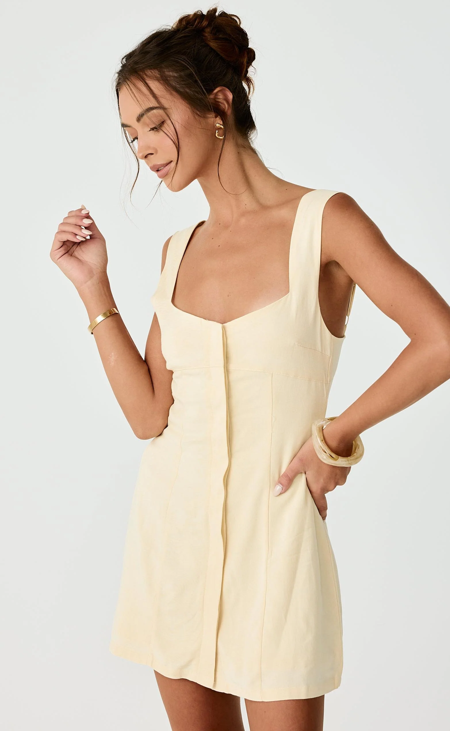 Conway Mini Dress (Lemon) - Image 6