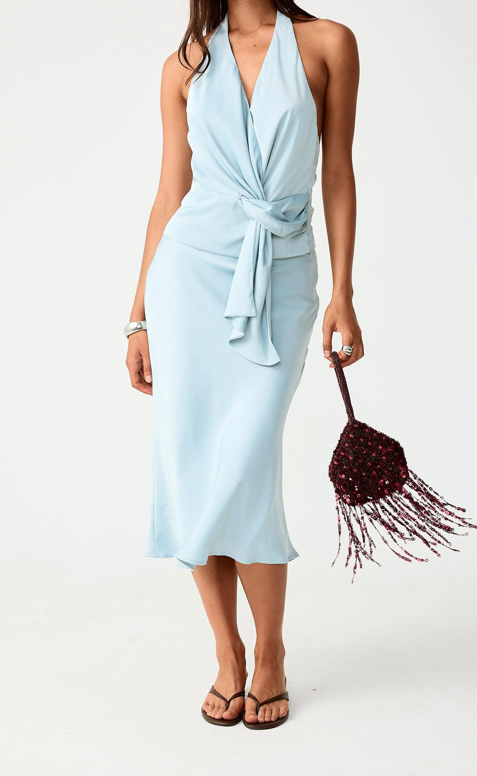 Dakari Midi Skirt (Pale Blue) - Image 5