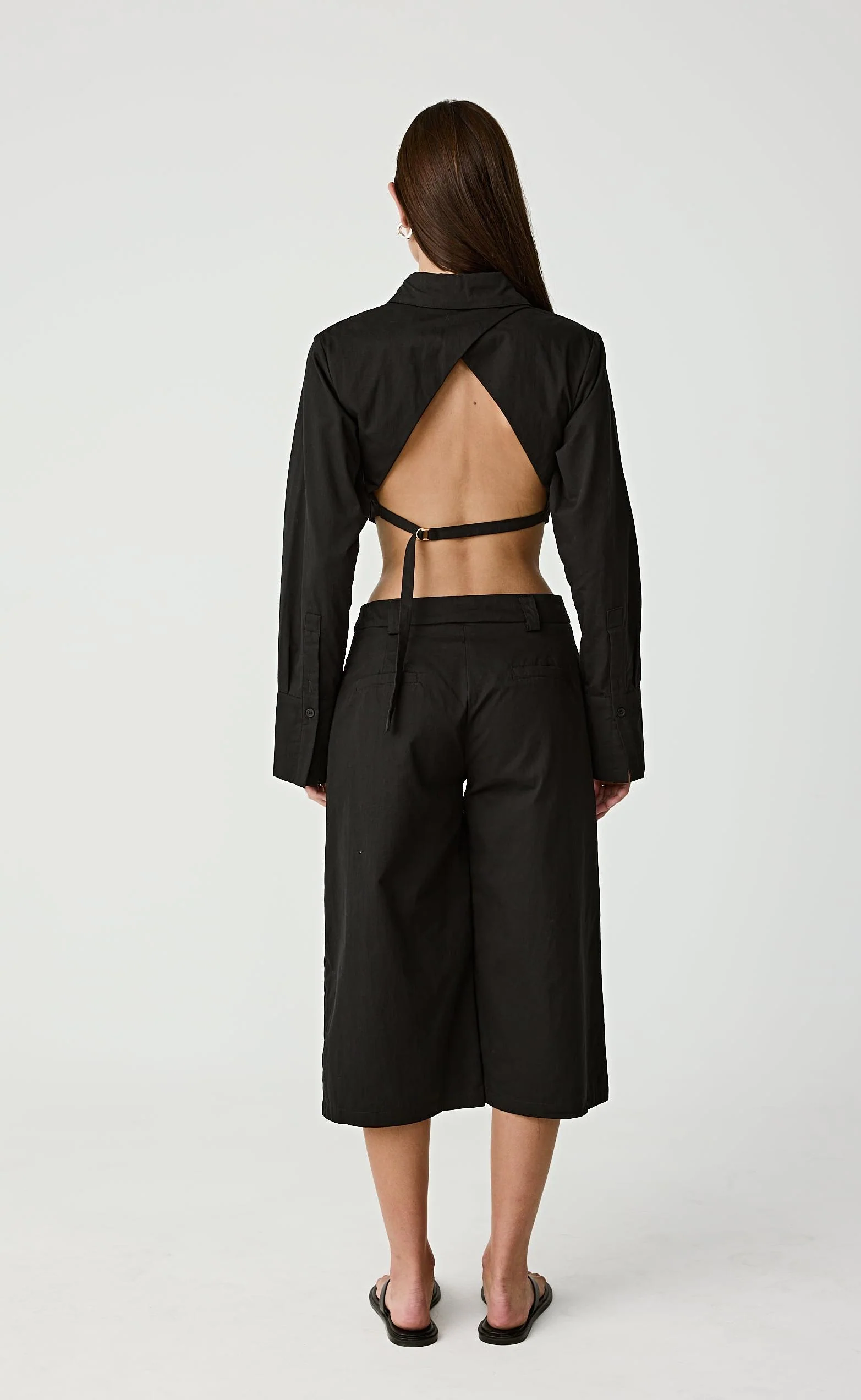 Dallas Crop Shirt (Black) - Image 2