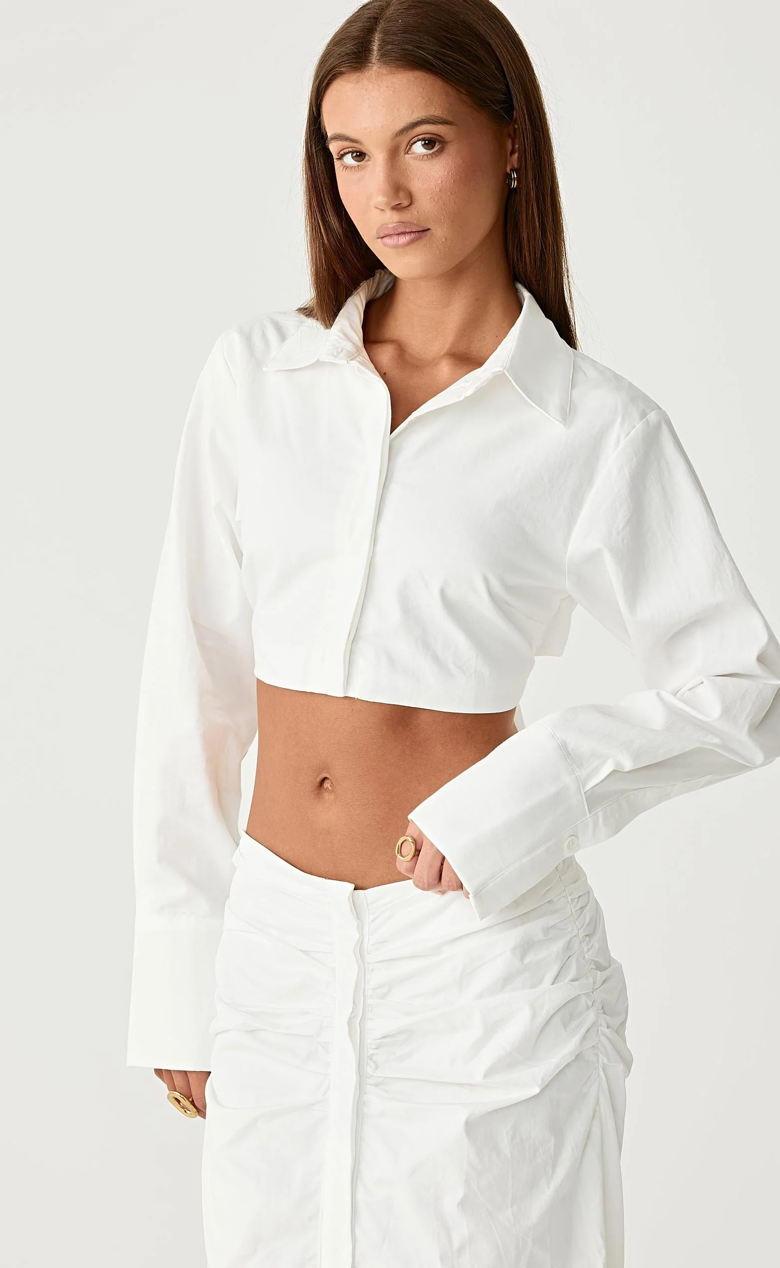 Dallas Crop Shirt (White) - Image 5