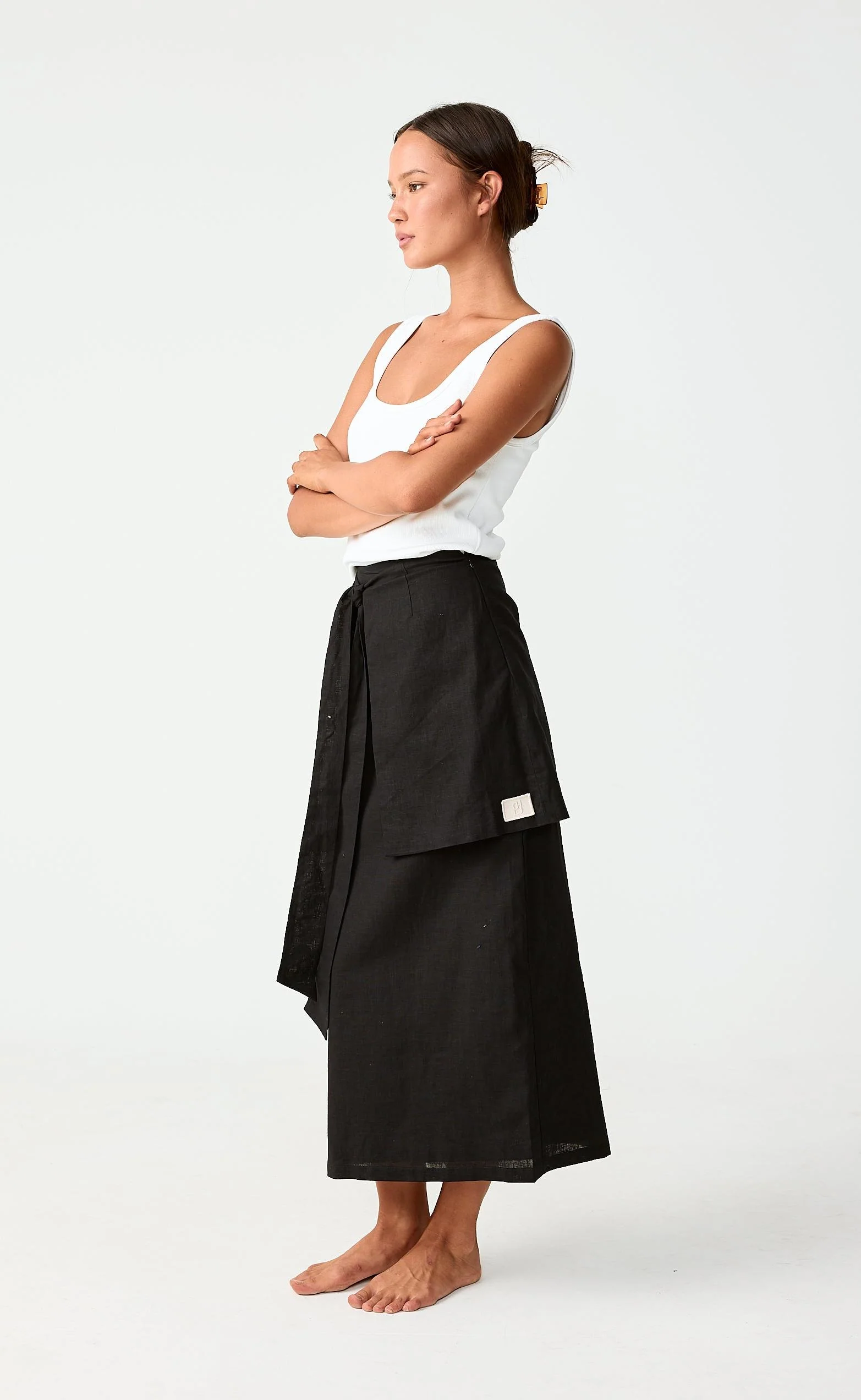 Delia Midi Skirt (Black) - Image 3