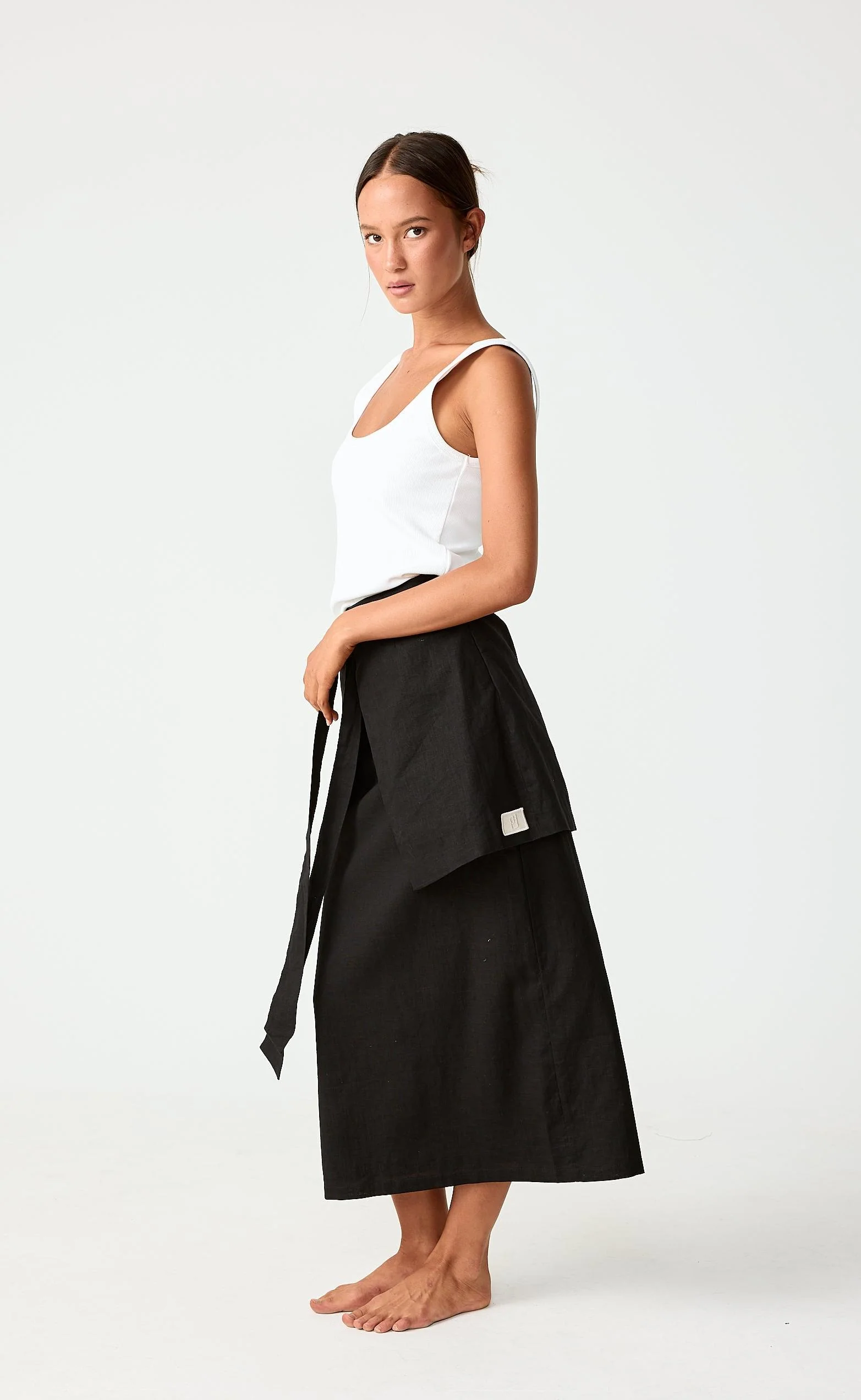 Delia Midi Skirt (Black) - Image 6