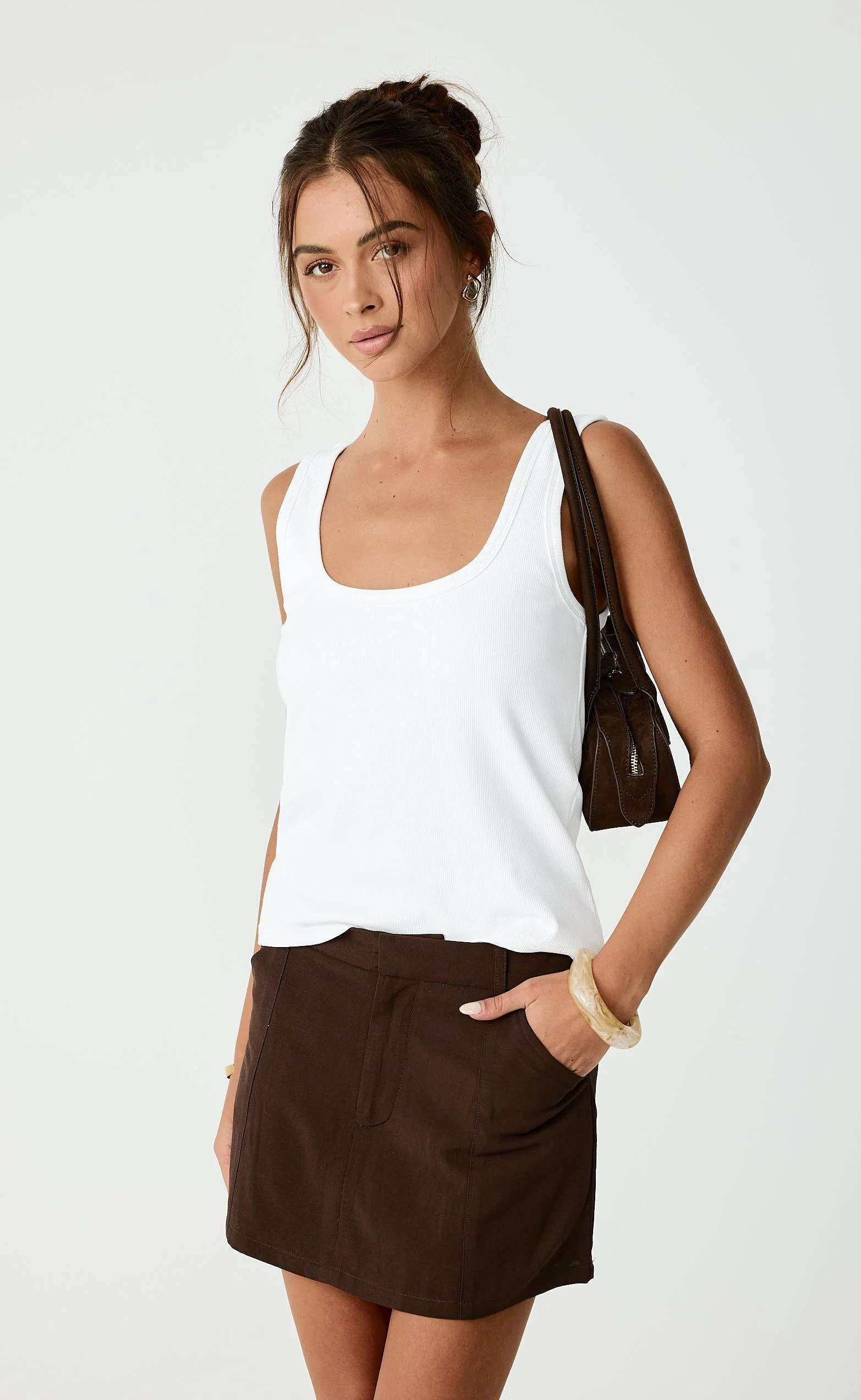 Deston Mini Skirt (Chocolate) - Image 3
