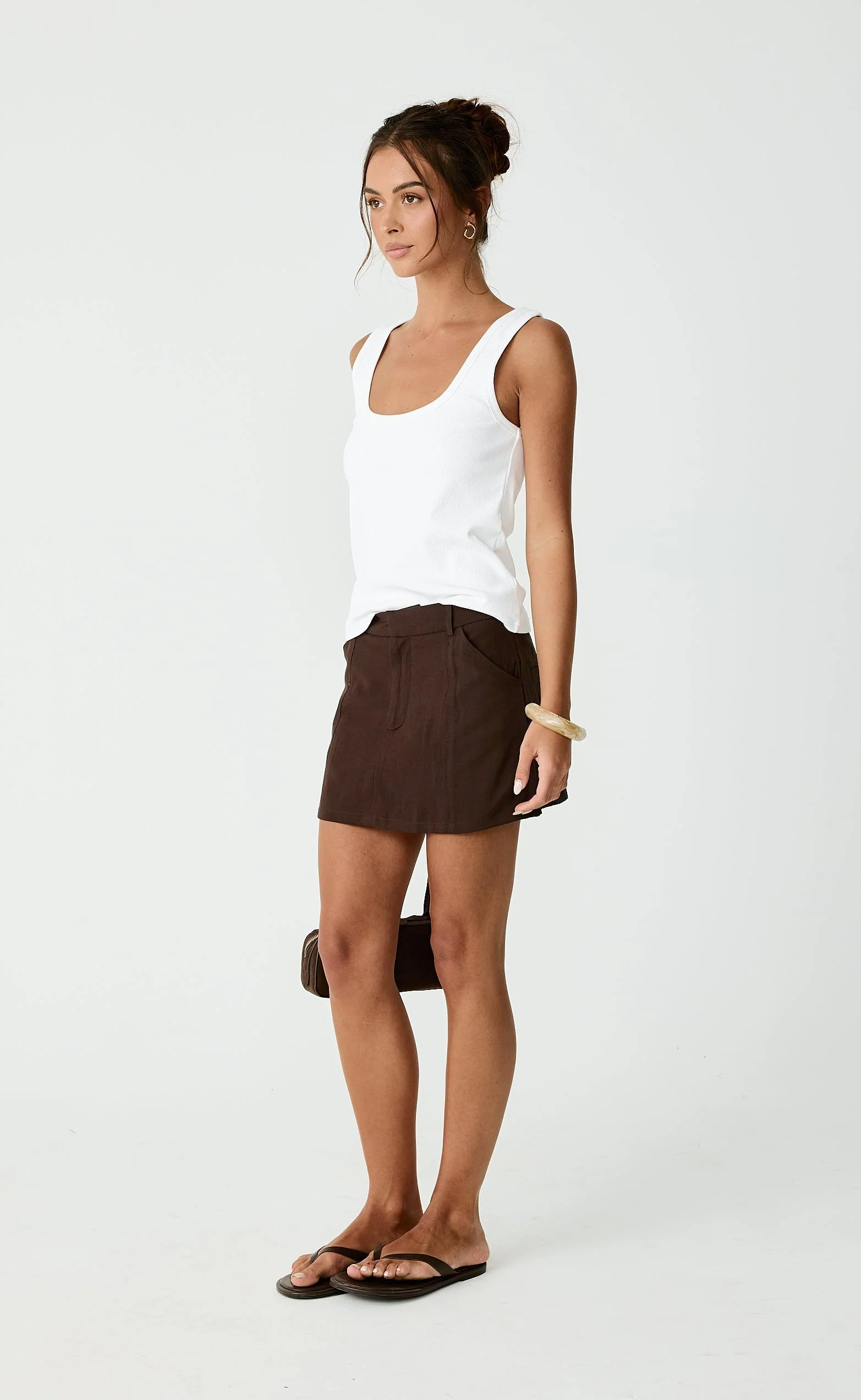 Deston Mini Skirt (Chocolate) - Image 5