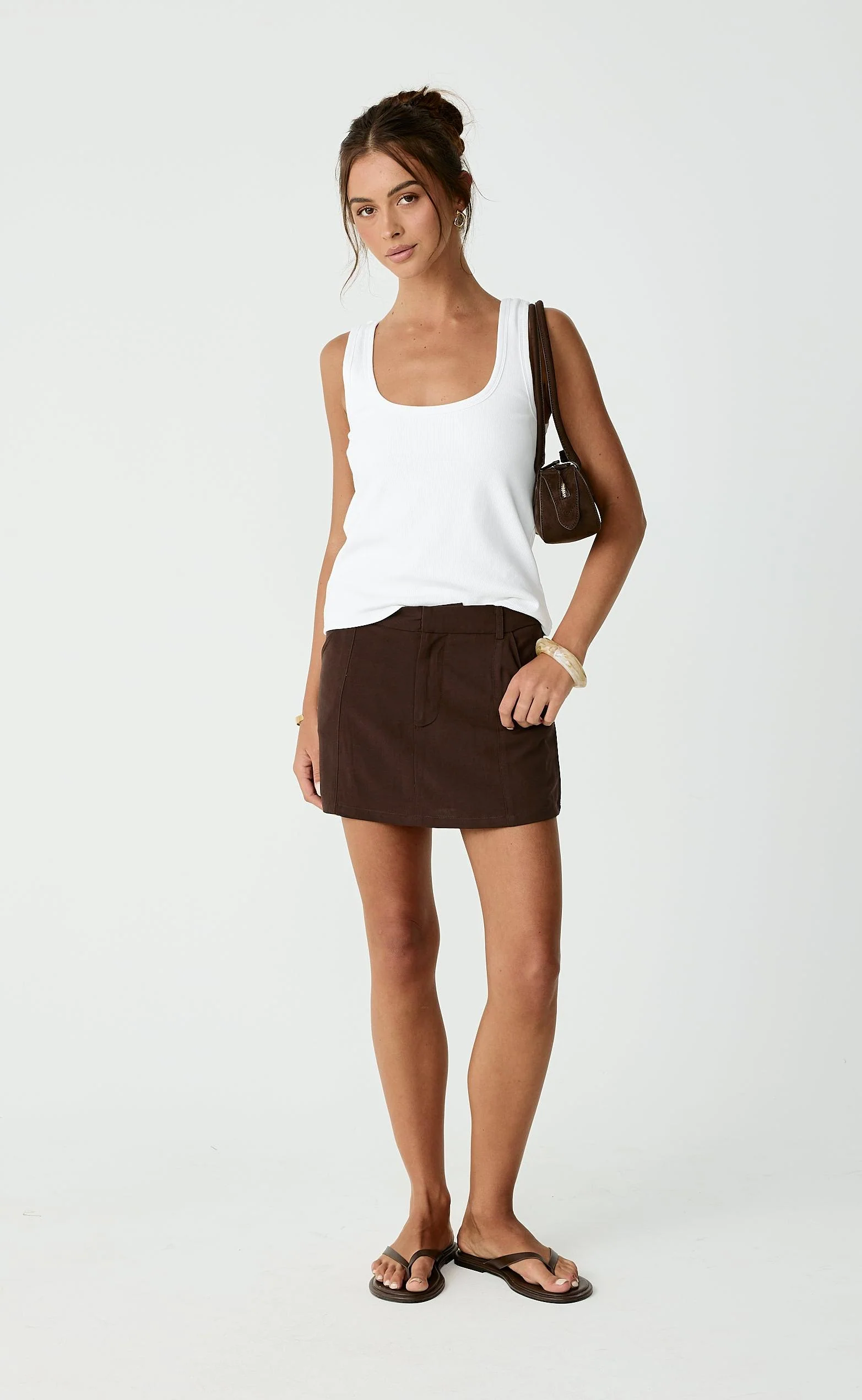 Deston Mini Skirt (Chocolate) - Image 7