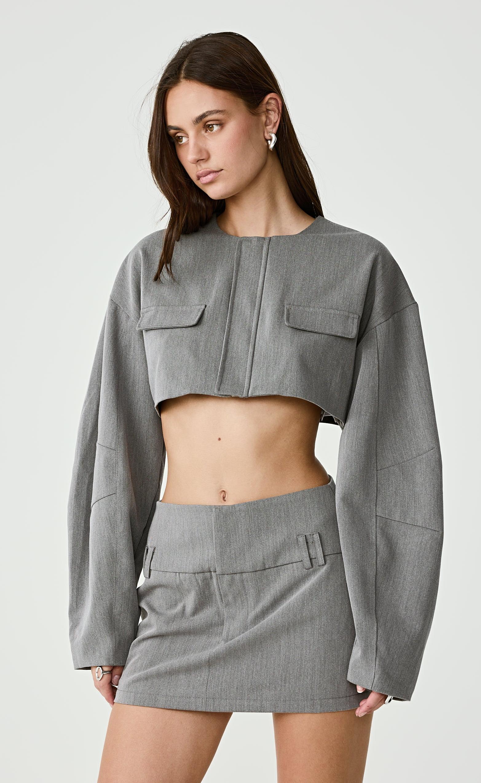 Dillon Mini Skirt (Grey) - Image 2