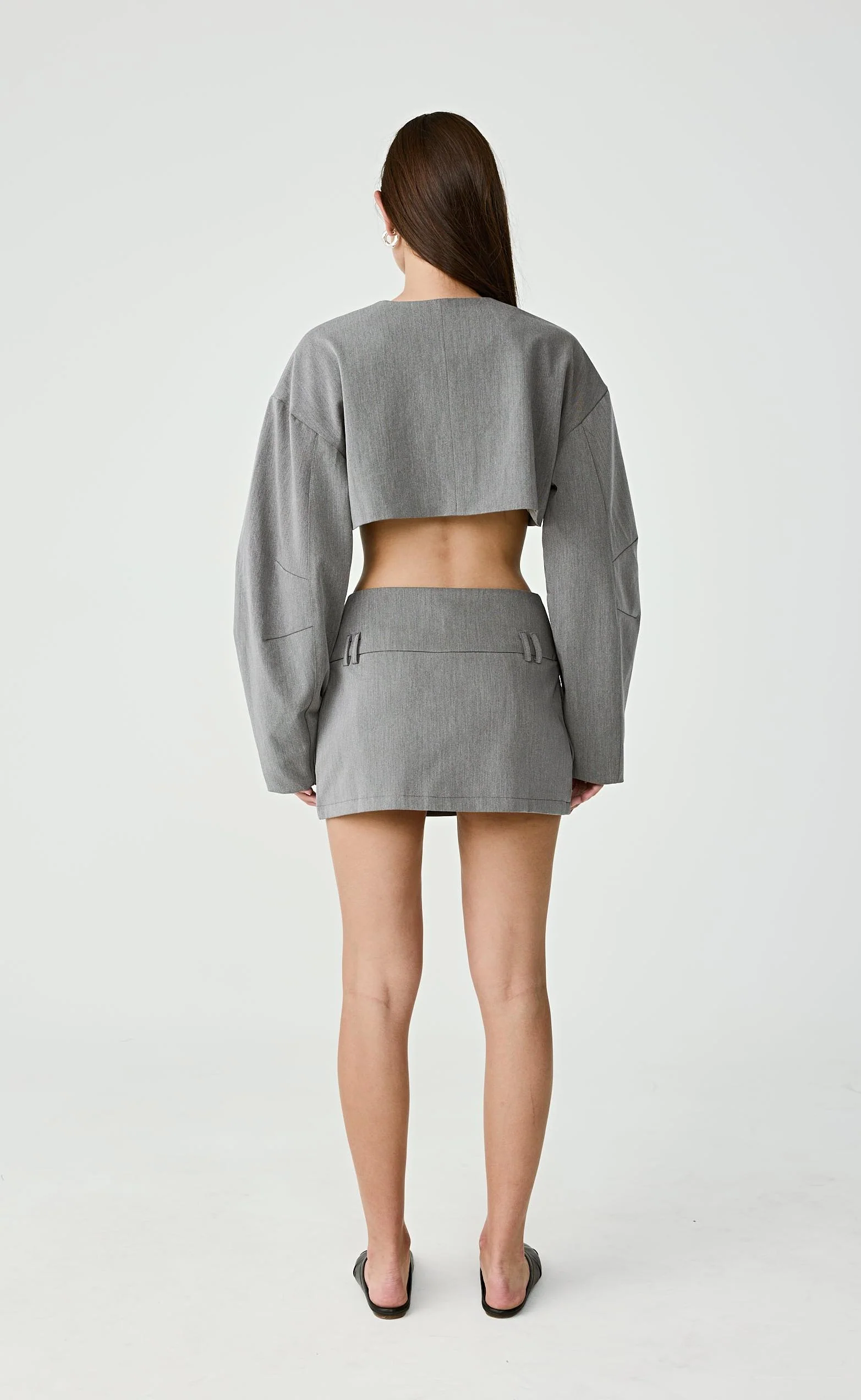 Dillon Mini Skirt (Grey) - Image 4