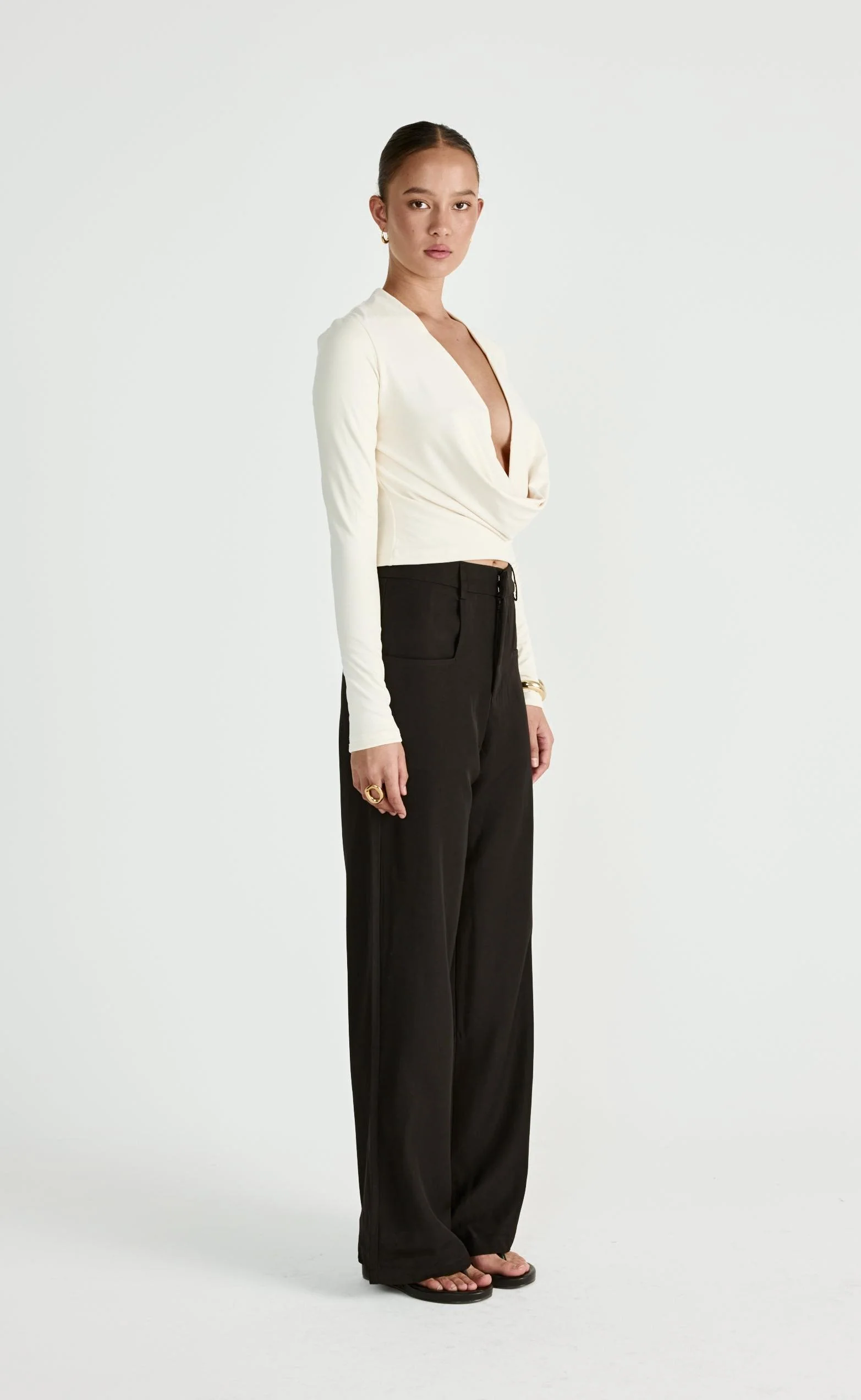 Dimitri Long Sleeve Top (Oat) - Image 4