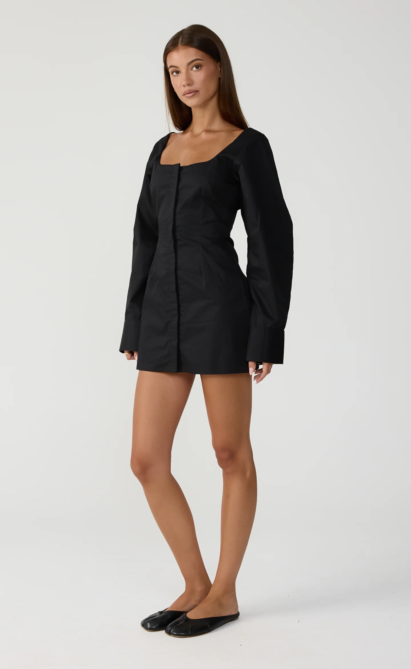 Discussions Mini Dress (Black) - Image 7