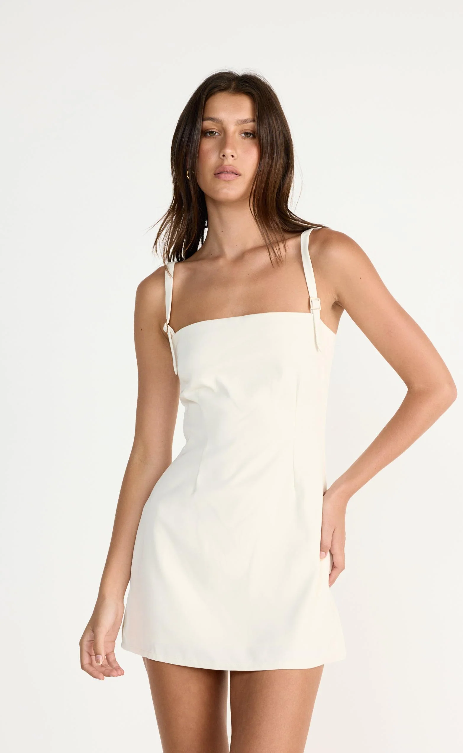 Dominique Mini Dress (Oat) - Image 2