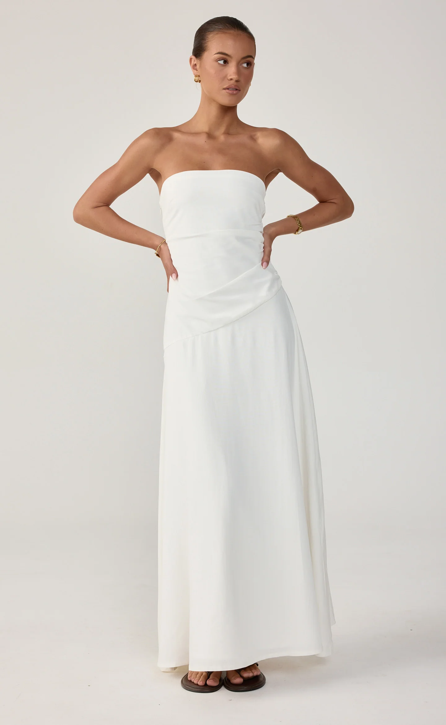 Doria Maxi Dress (White) - Image 2