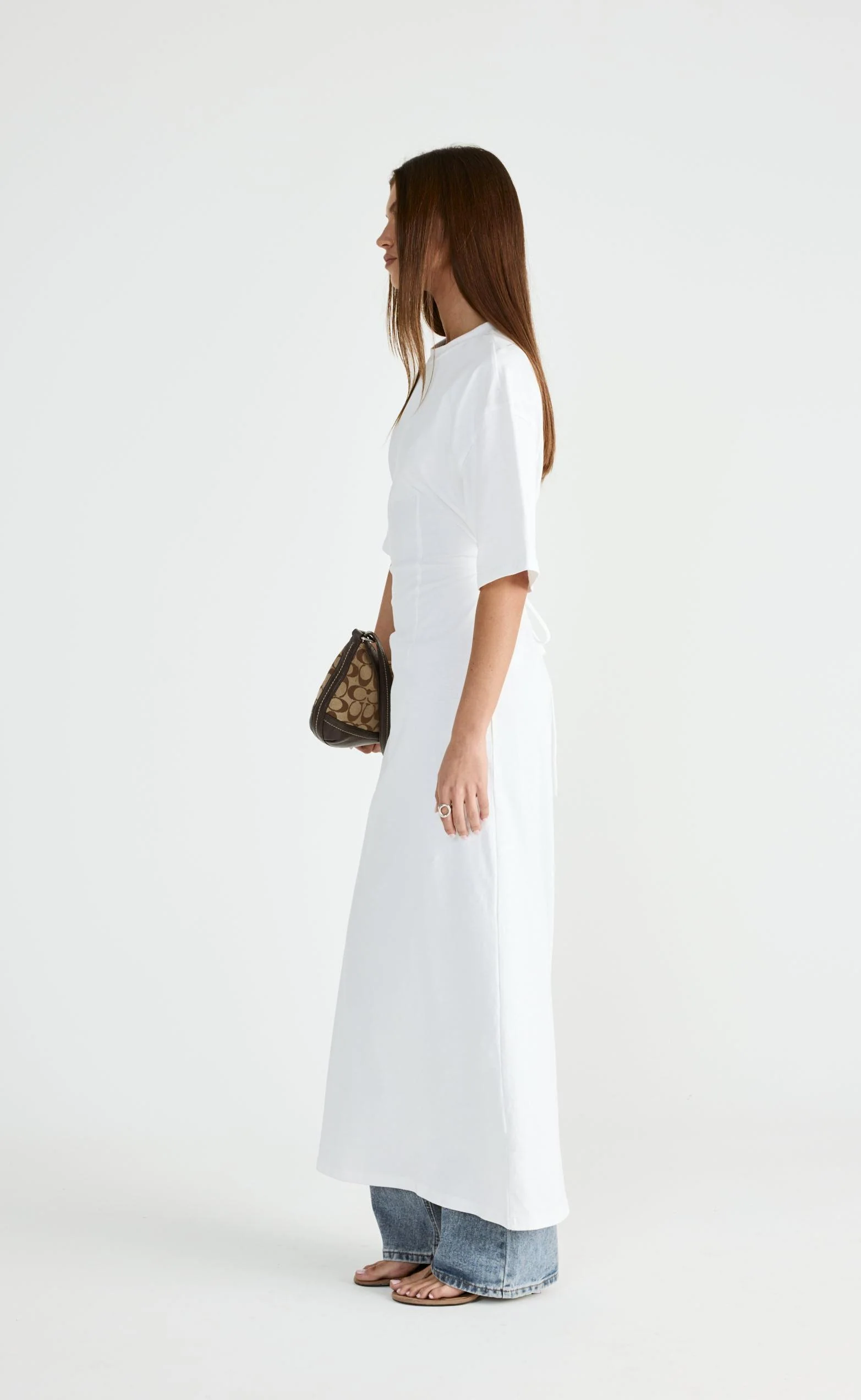 Echoes Maxi Dress (White) - Image 5