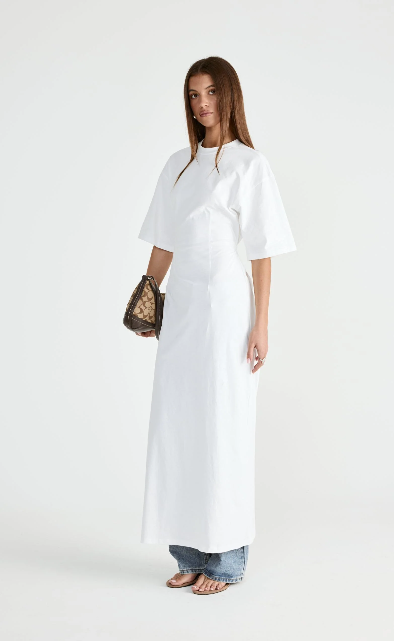Echoes Maxi Dress (White) - Image 6