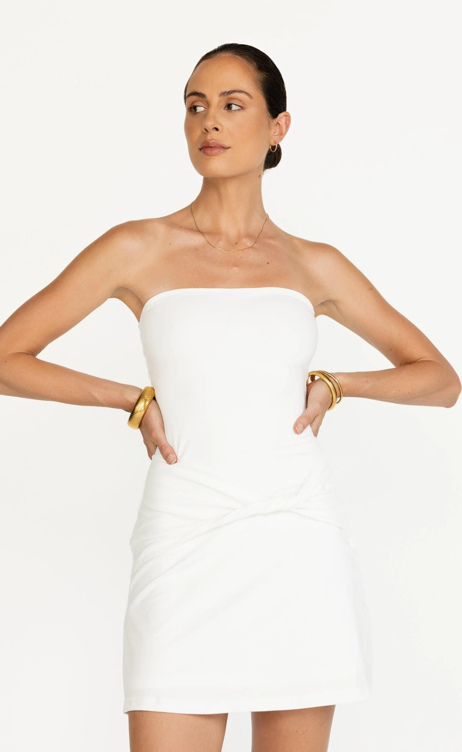 Edela Mini Dress (White) - Image 2
