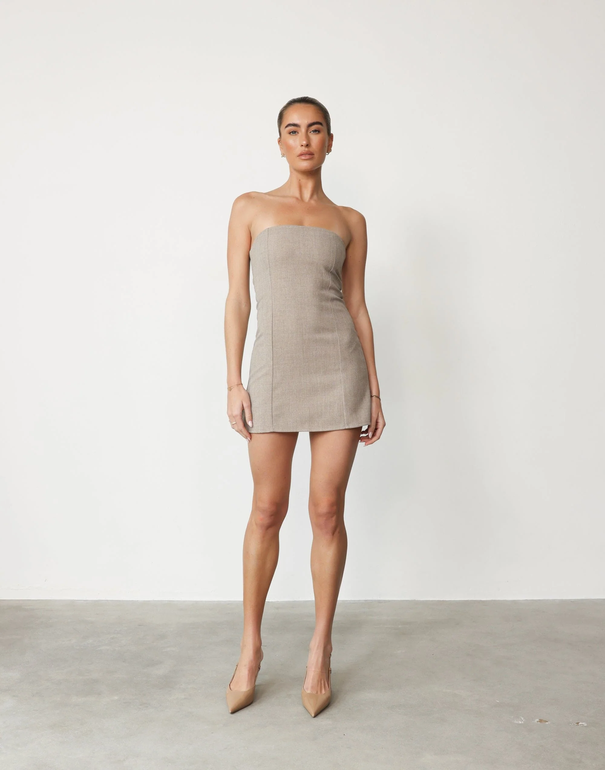 Eleanor Mini Dress (Stone) - Image 6