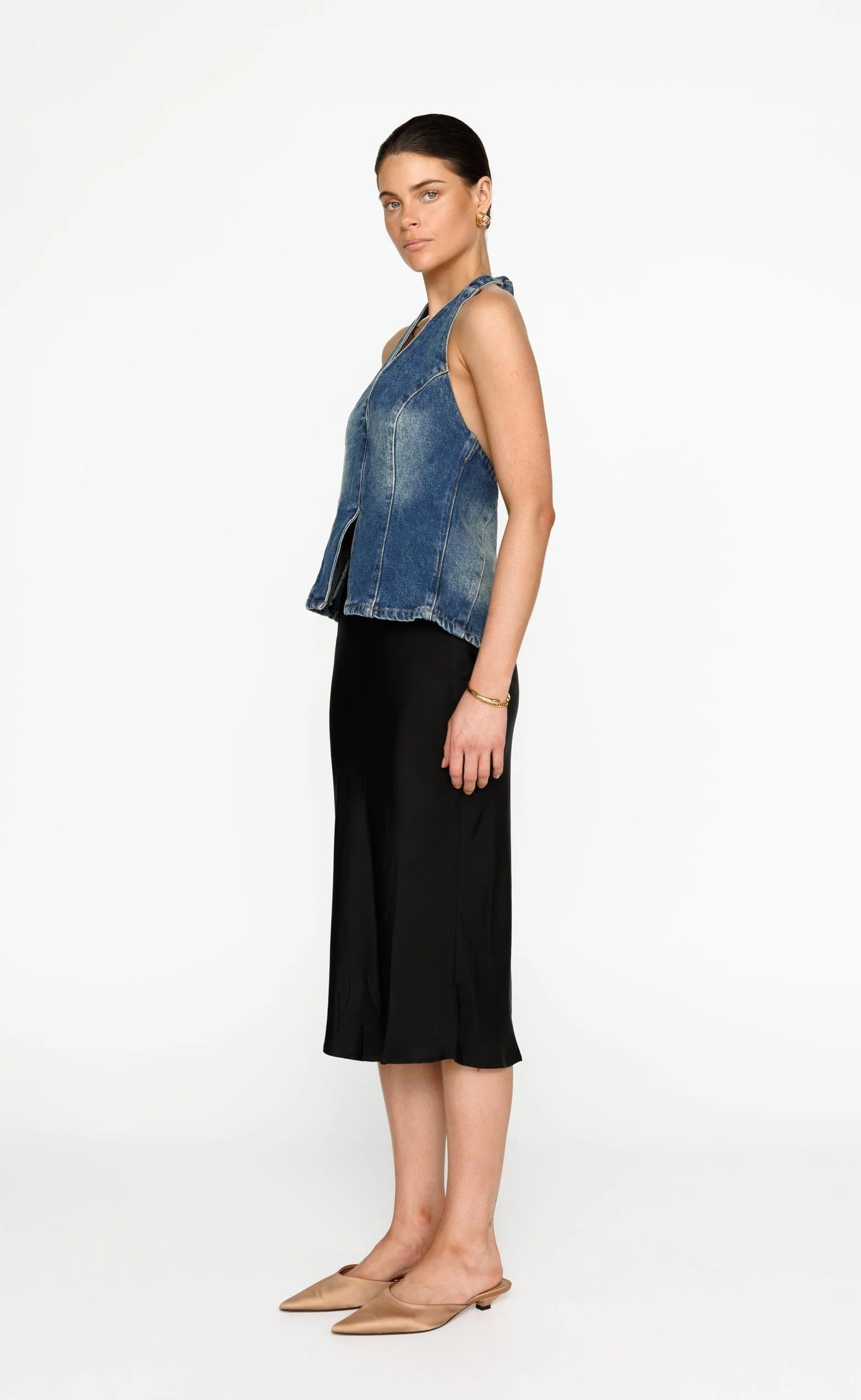 Elham Denim Top (Faded Mid Wash) - Image 4