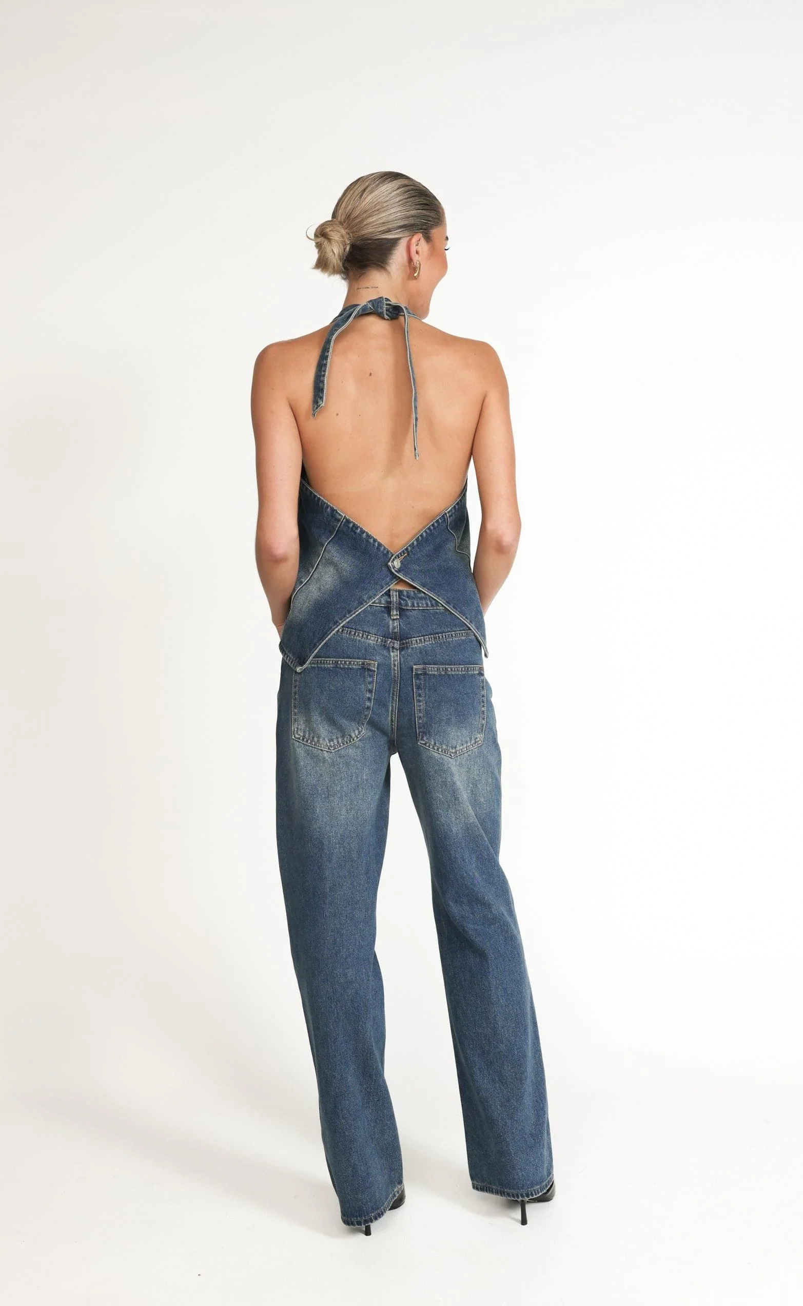 Elham Denim Top (Faded Mid Wash) - Image 5