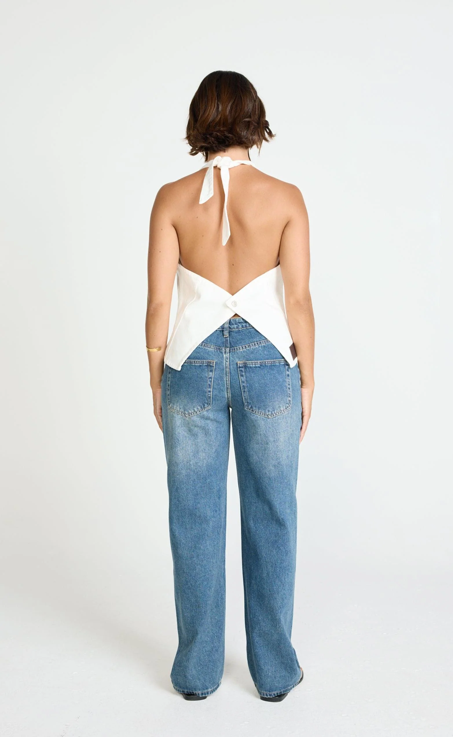 Elham Denim Top (Ivory White) - Image 4