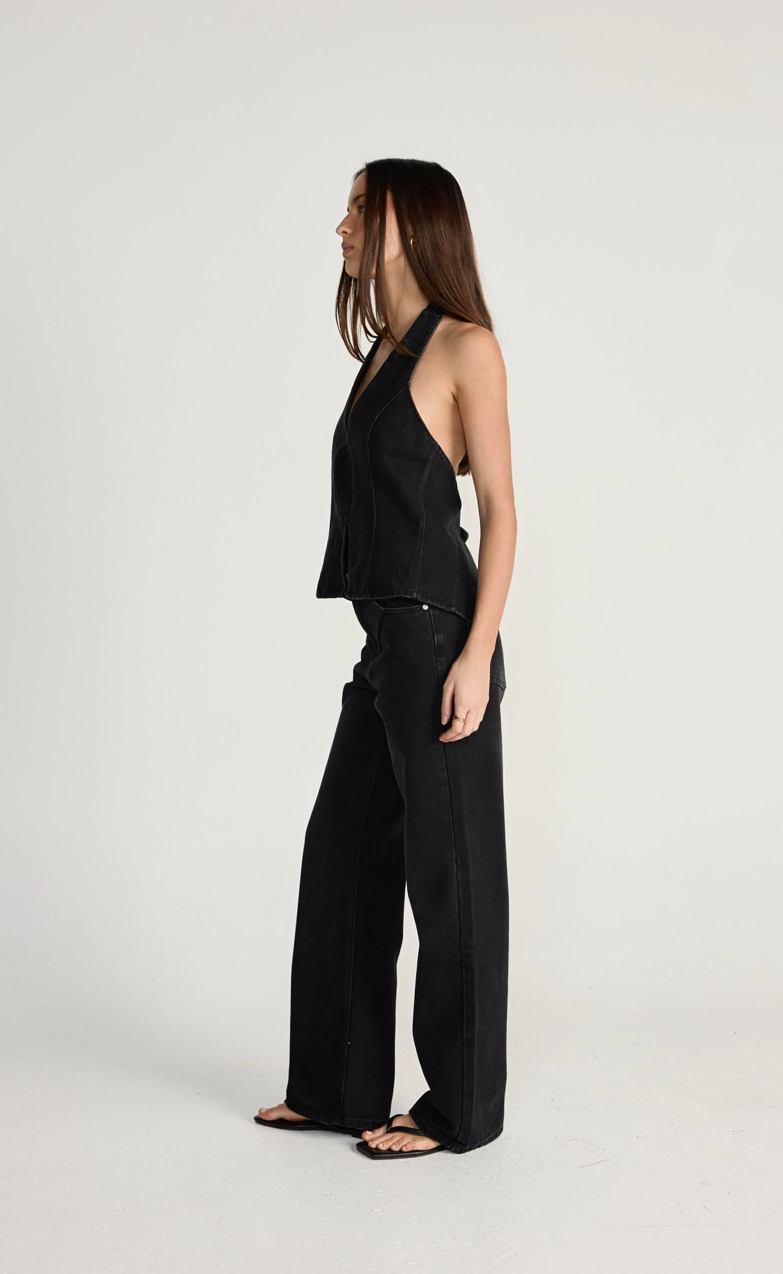 Elham Denim Top (Vintage Black) - Image 3