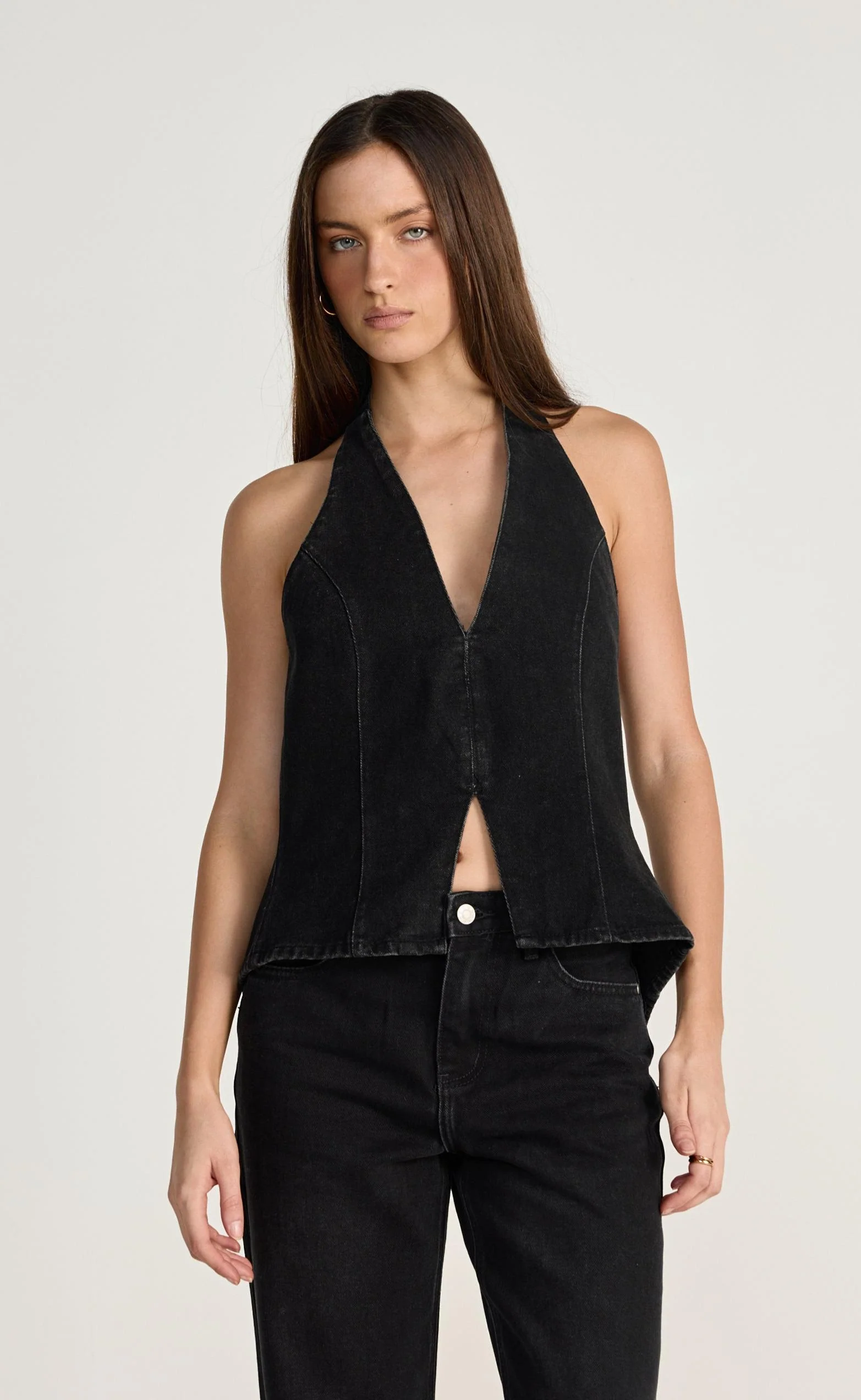 Elham Denim Top (Vintage Black) - Image 5