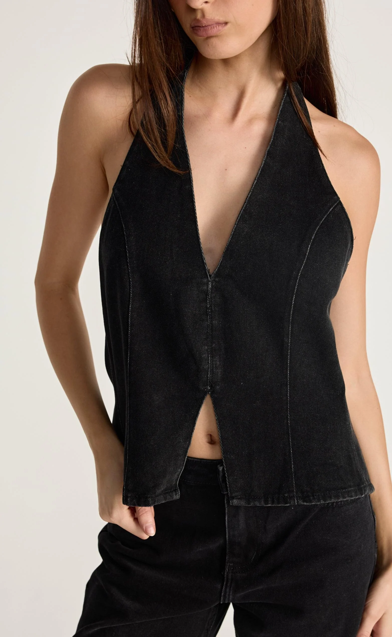 Elham Denim Top (Vintage Black) - Image 6