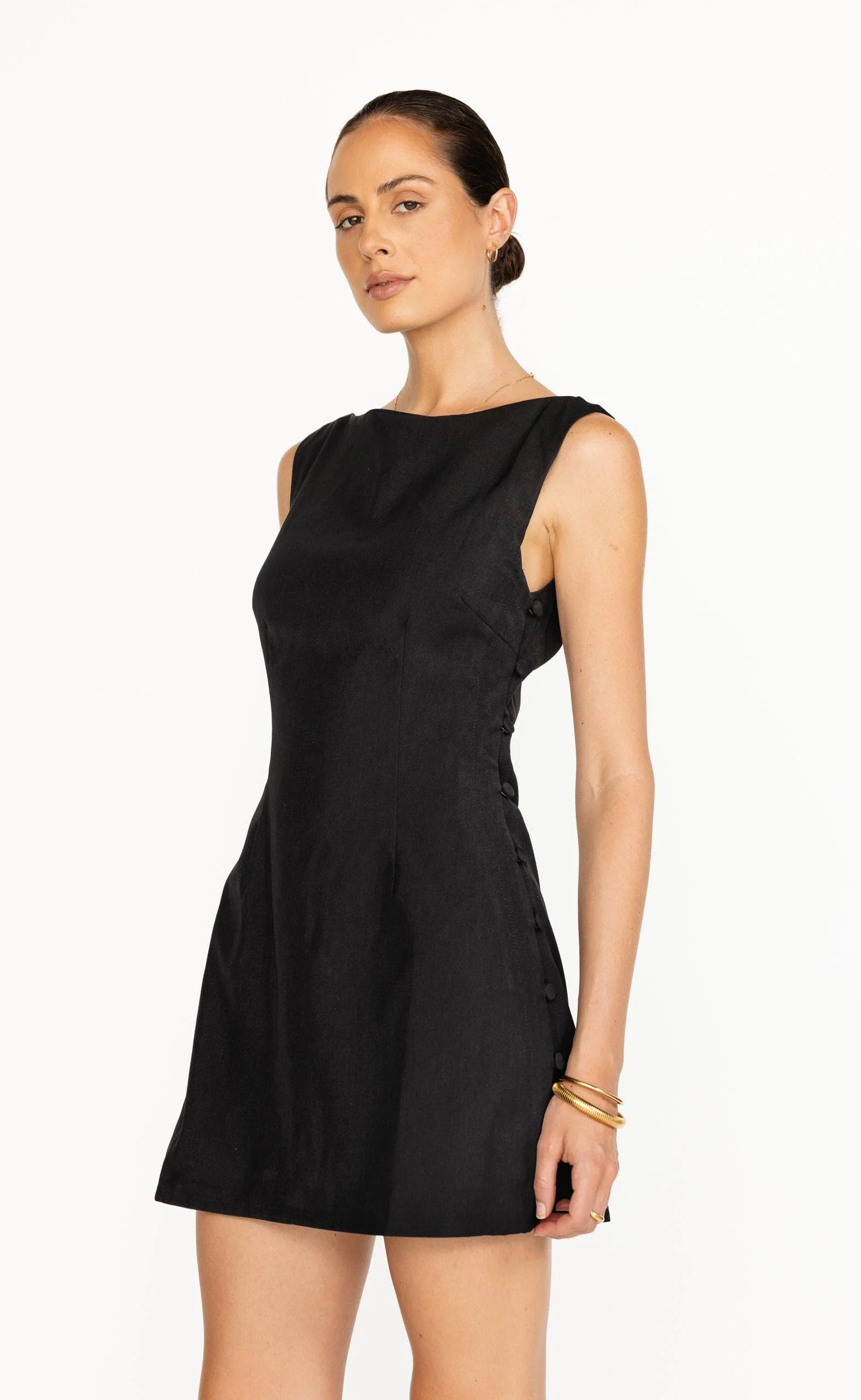 Elowen Mini Dress (Black) - Image 2