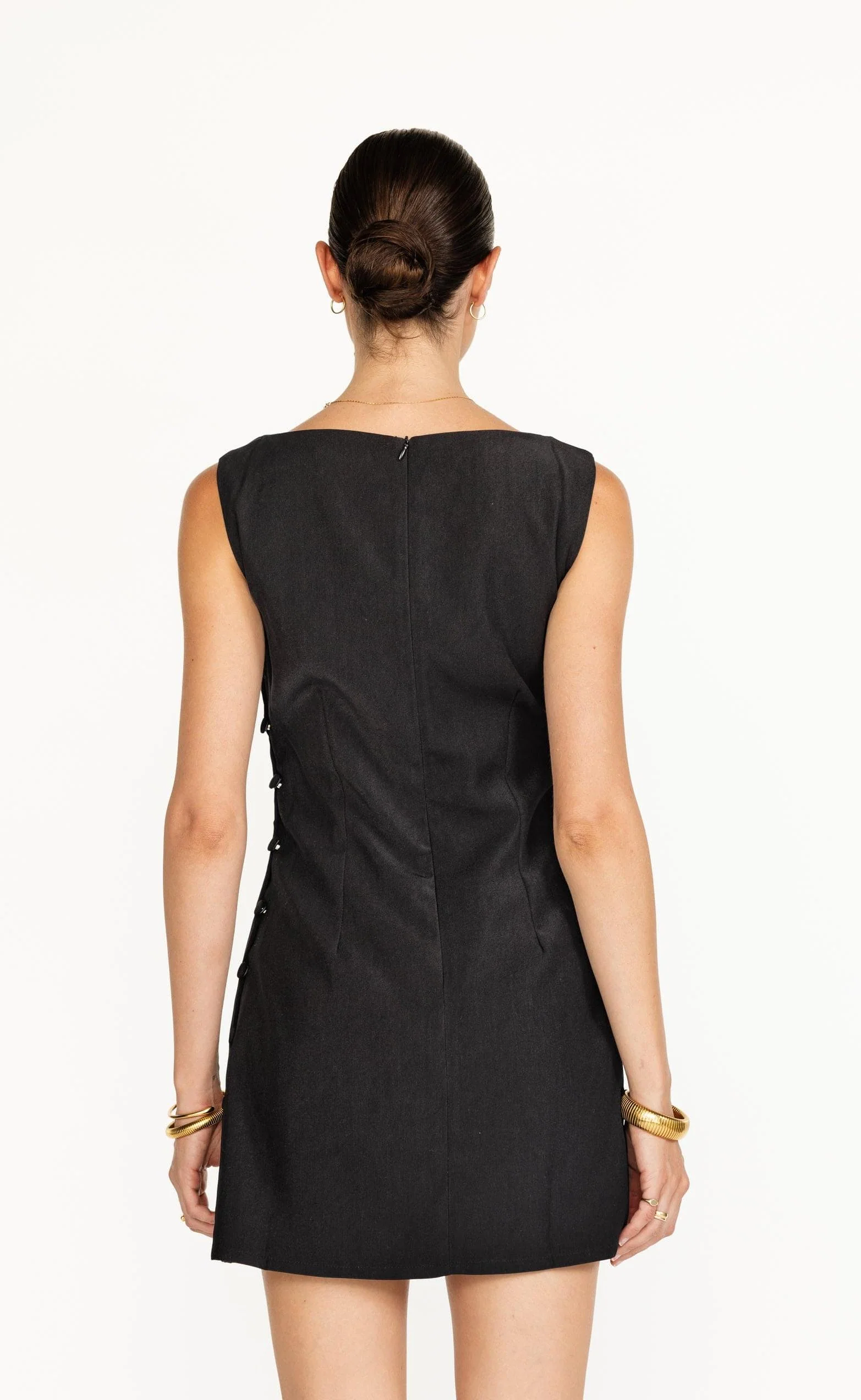 Elowen Mini Dress (Black) - Image 6