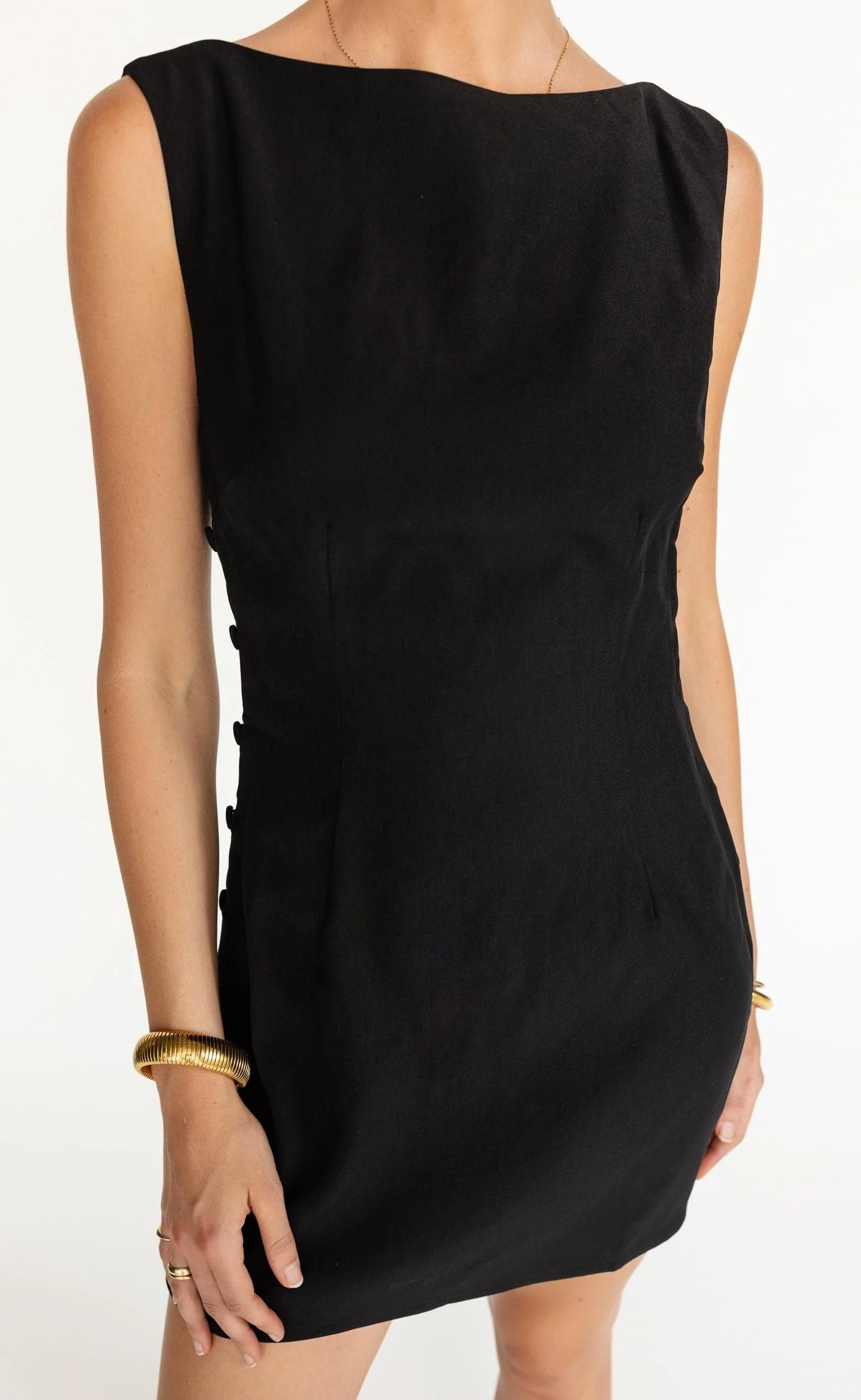 Elowen Mini Dress (Black) - Image 8
