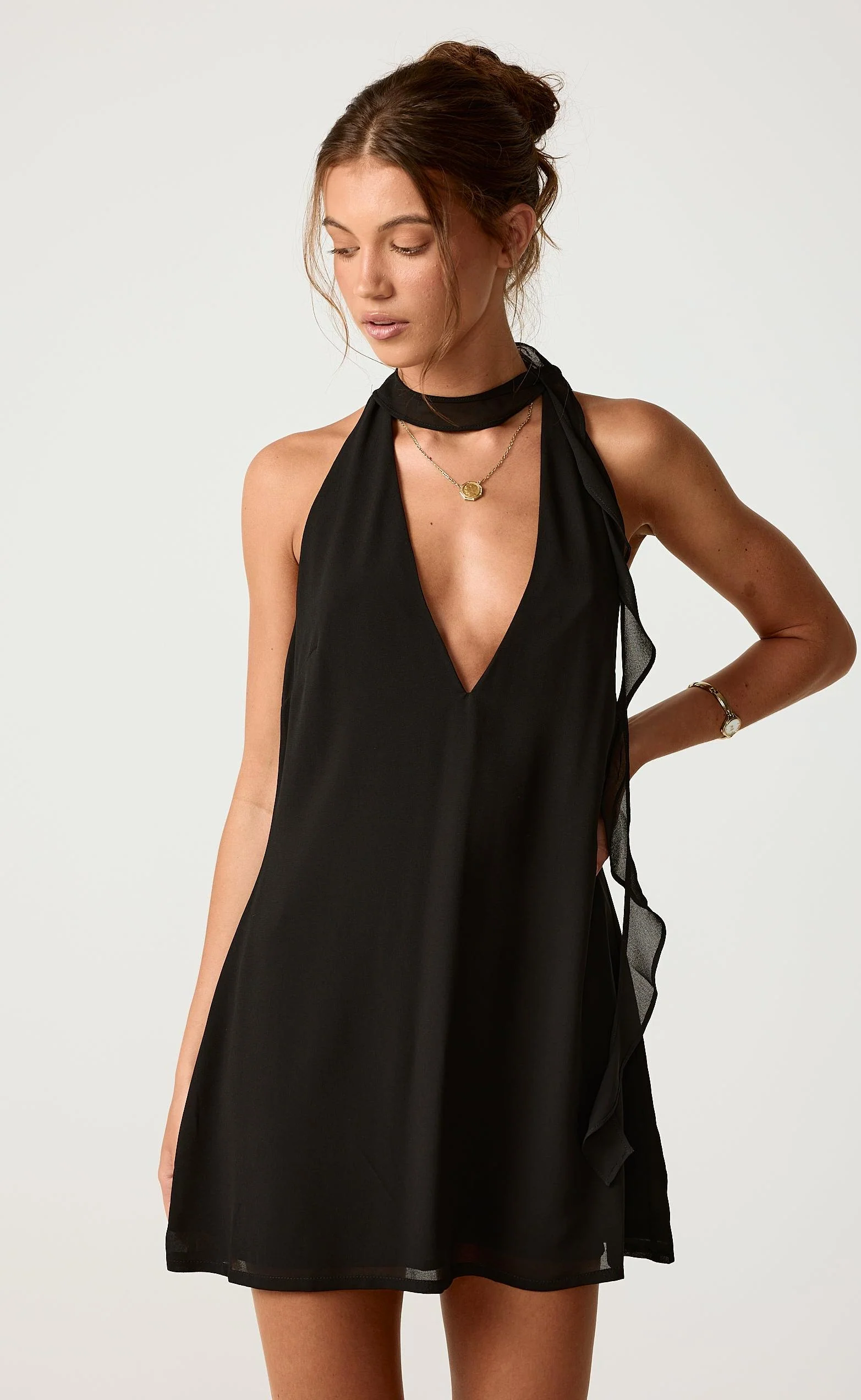 Encounter Mini Dress (Black) - Image 3