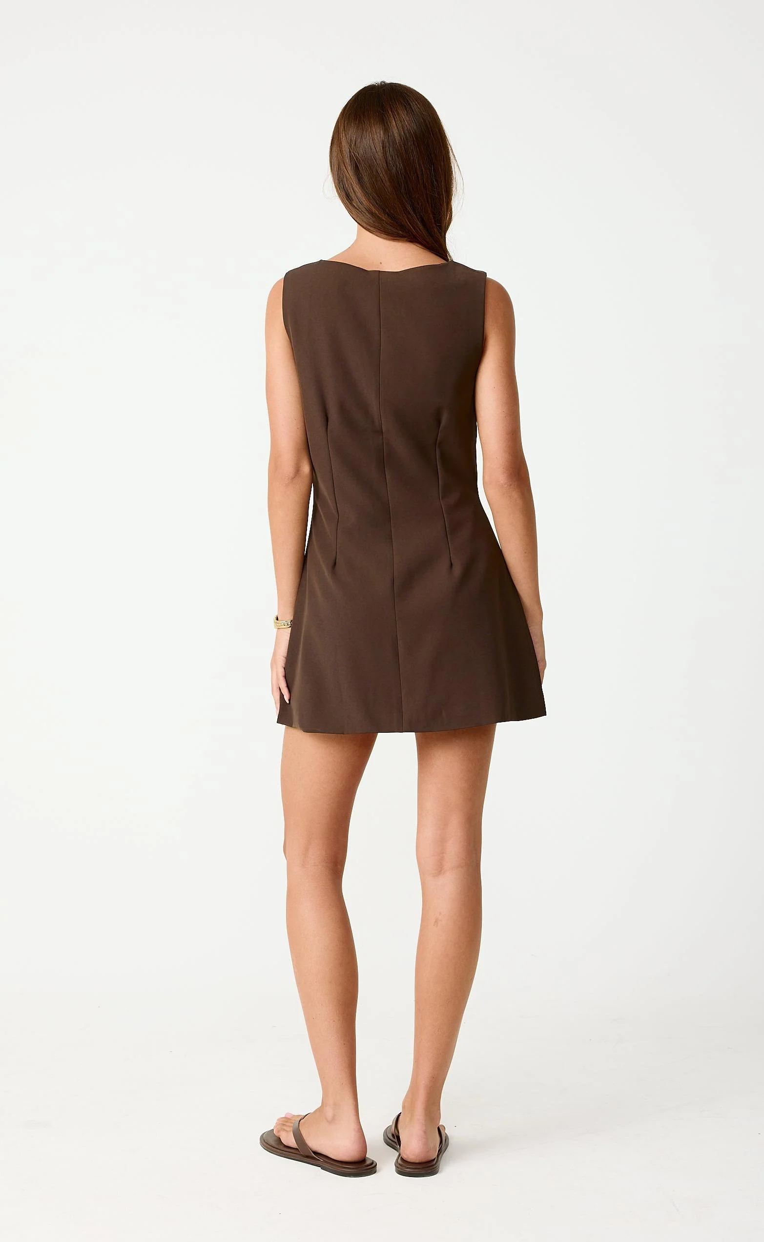 Escape Mini Dress (Chocolate) - Image 2