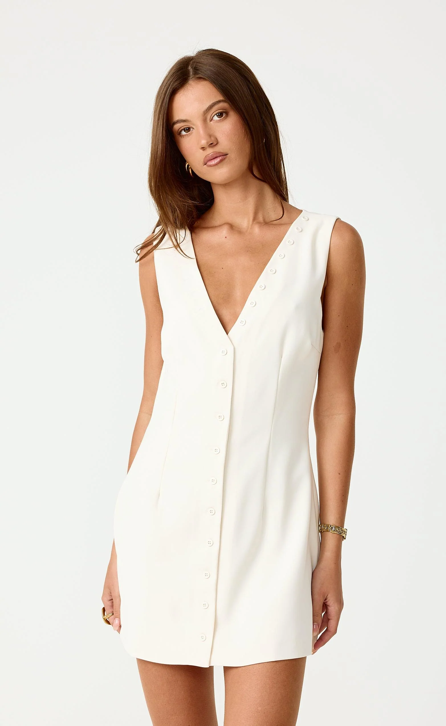 Escape Mini Dress (Oat) - Image 8