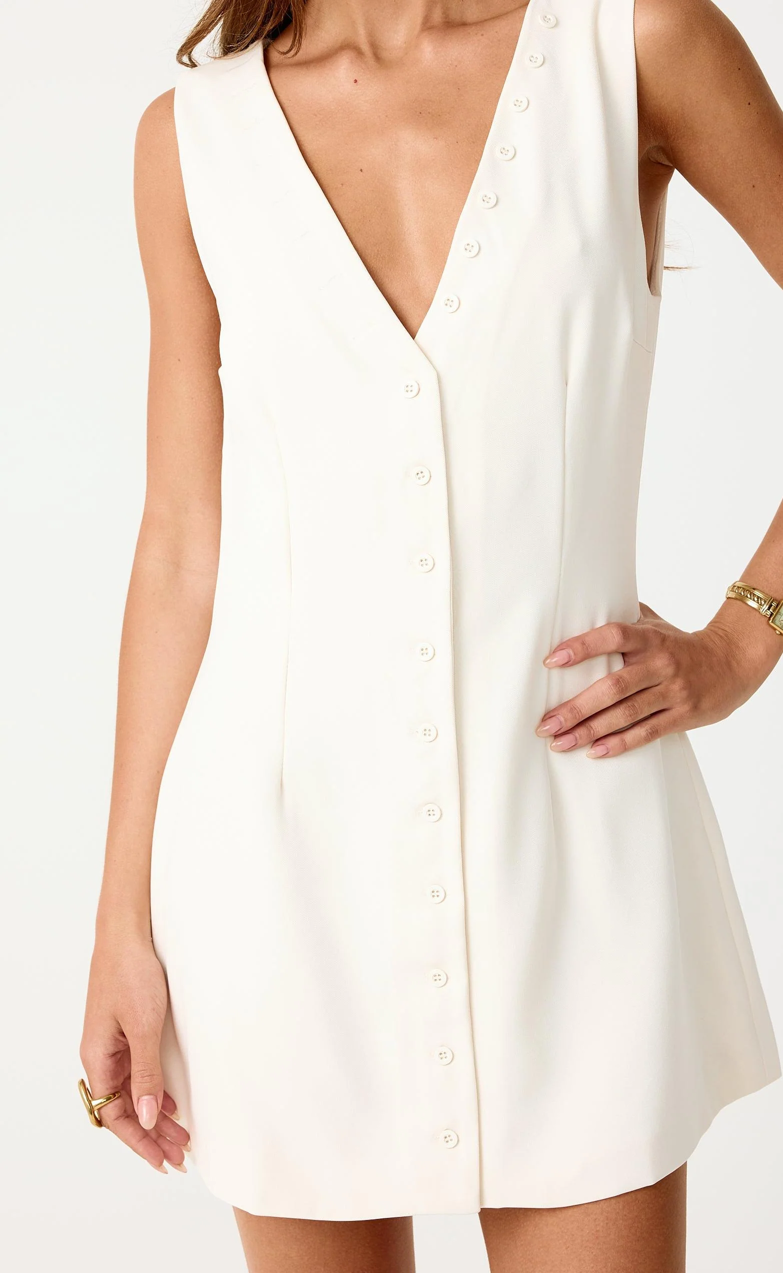 Escape Mini Dress (Oat) - Image 9