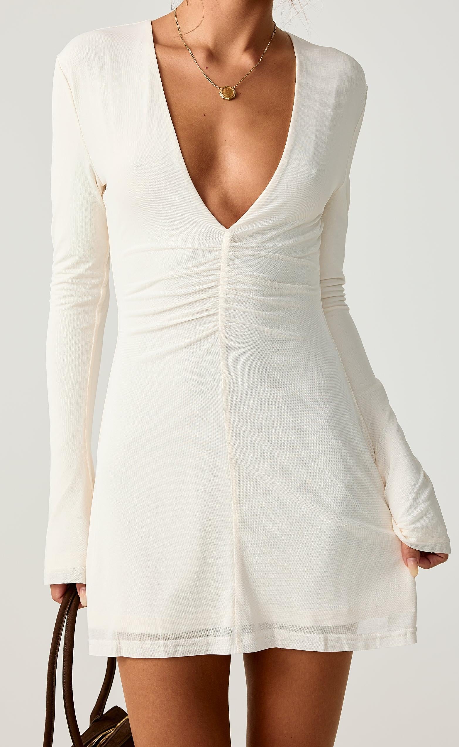 Fateful Mini Dress (Cream) - Image 2