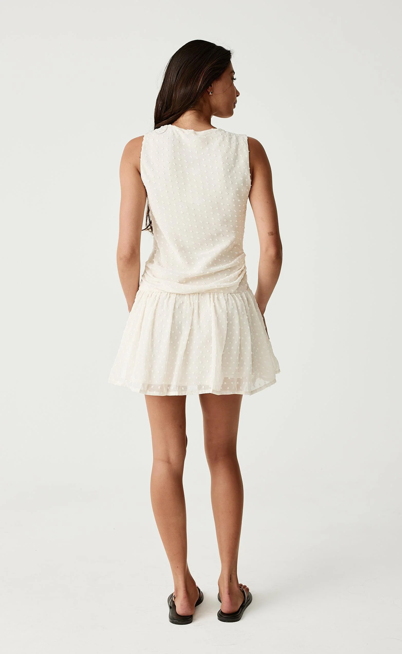 Fia Mini Dress (Cream) - Image 4