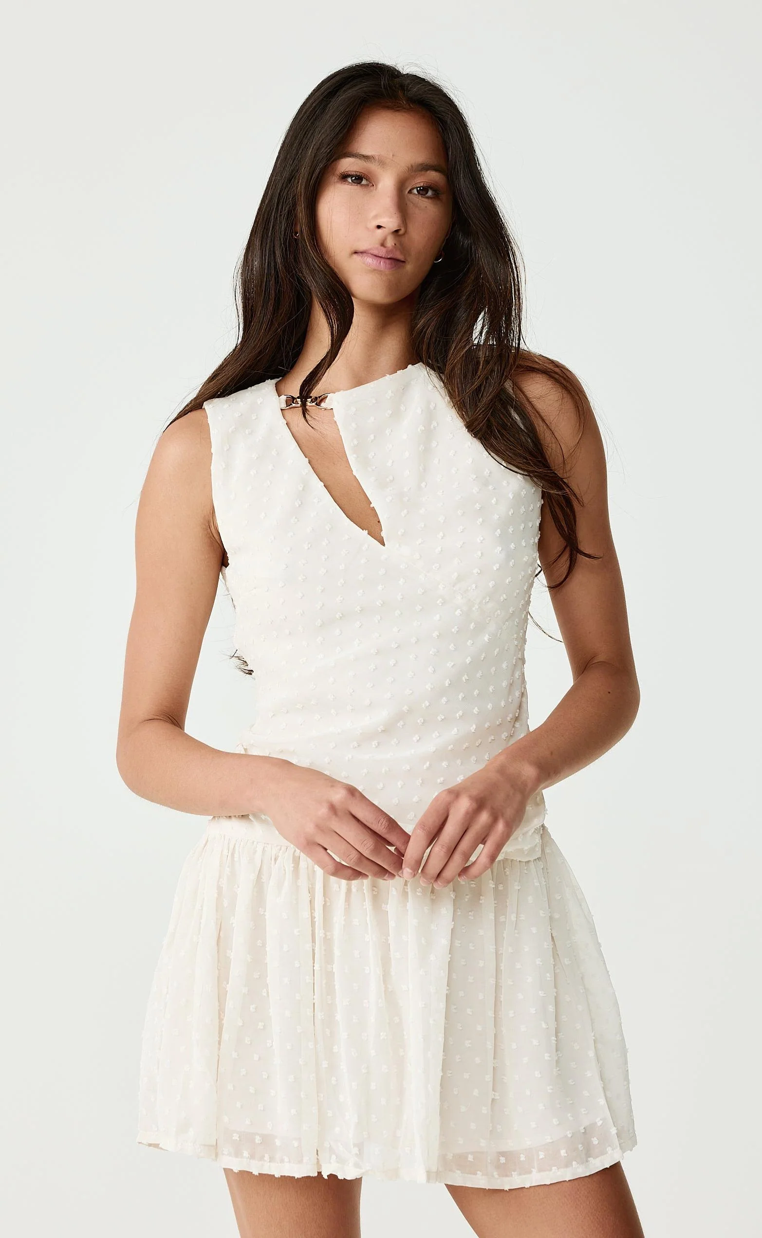 Fia Mini Dress (Cream) - Image 6