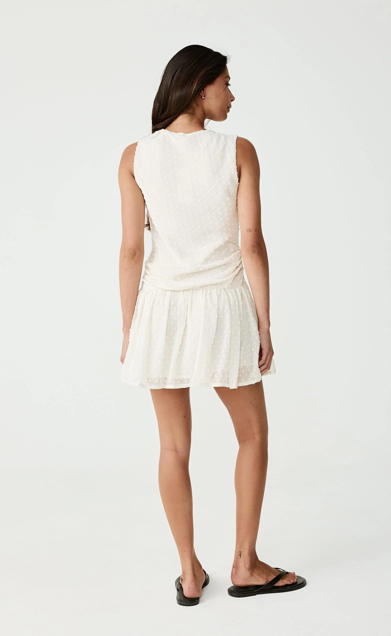 Fia Mini Dress (Cream) - Image 7