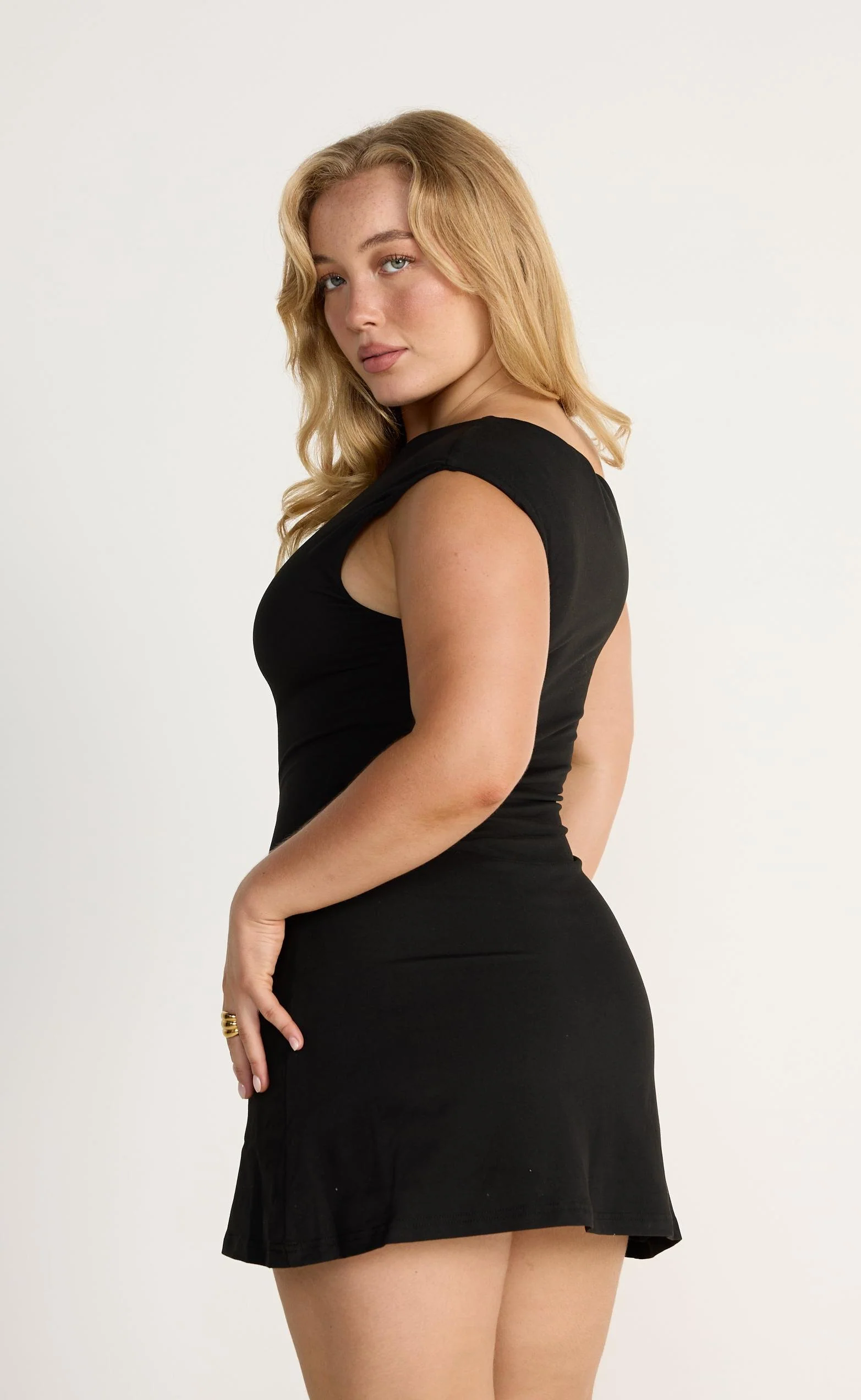 Fletcher Mini Dress (Black) - Image 3