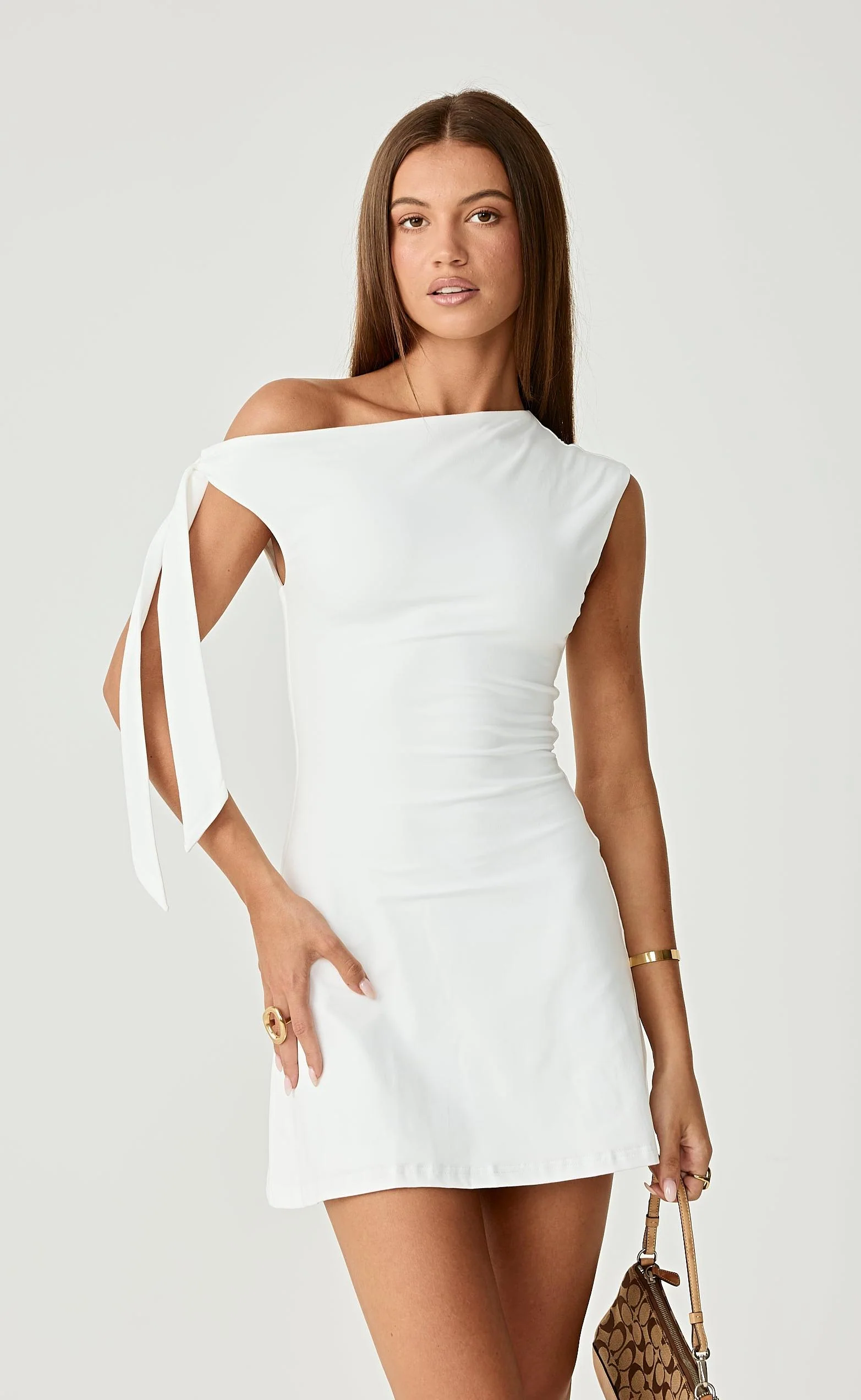 Fletcher Mini Dress (White) - Image 2