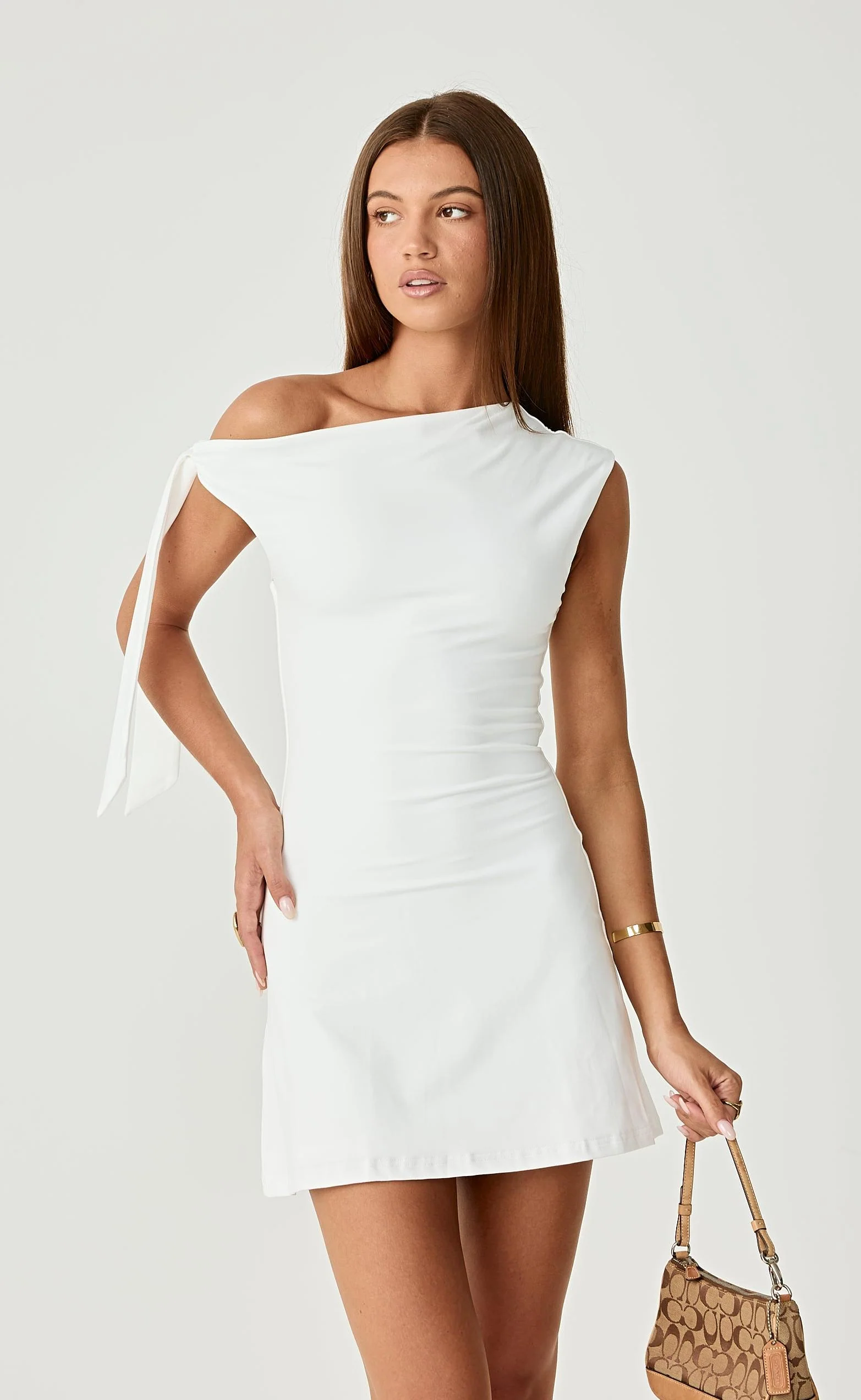 Fletcher Mini Dress (White) - Image 6