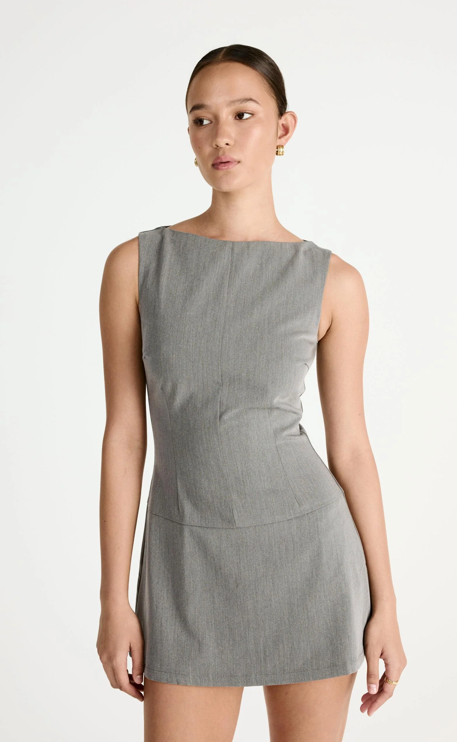 Flux Mini Dress (Grey) - Image 6