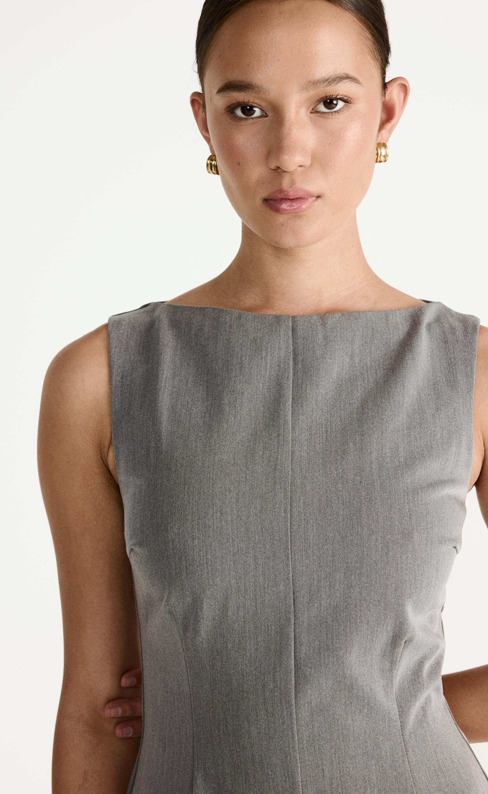 Flux Mini Dress (Grey) - Image 7