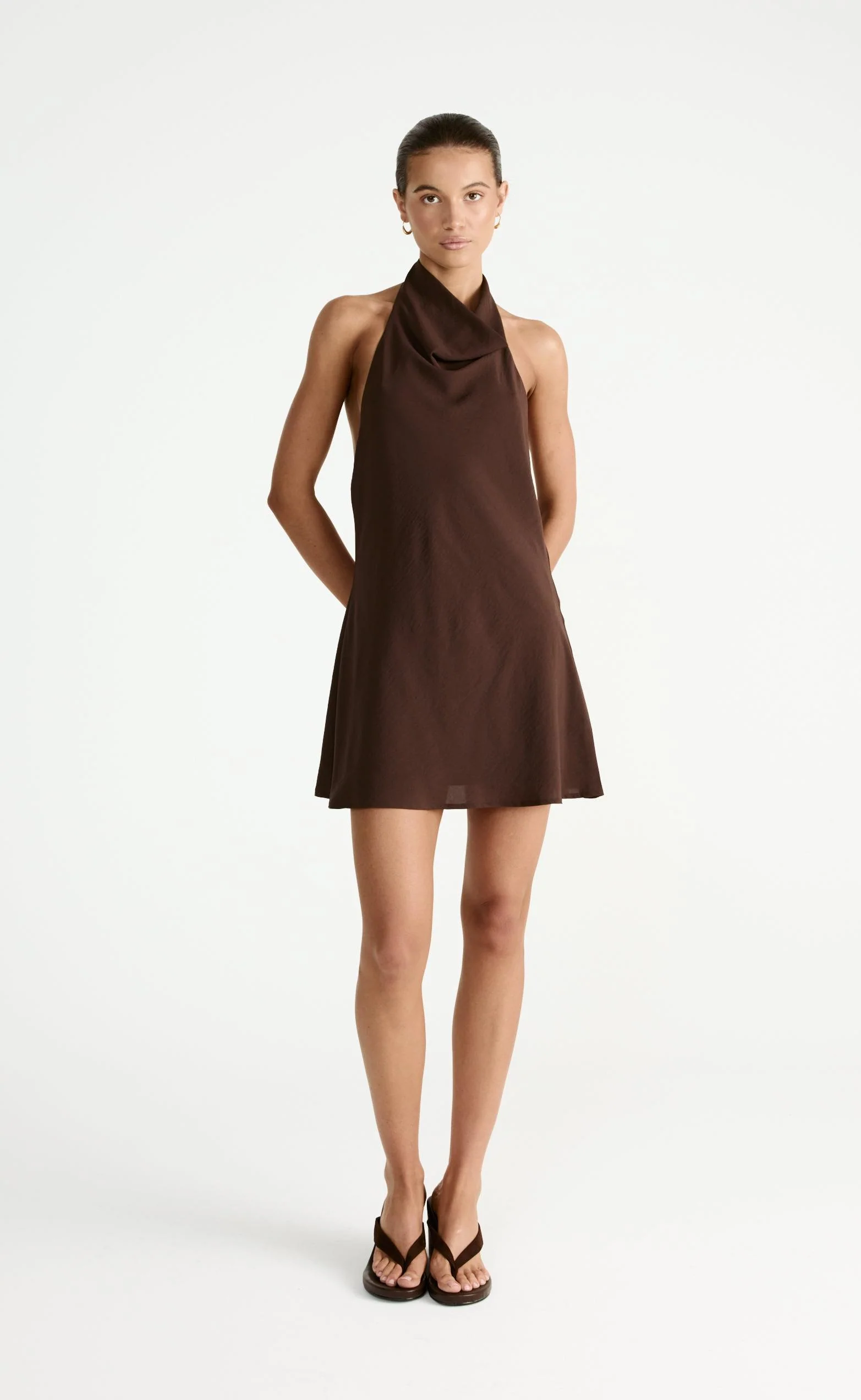 Flynn Mini Dress (Chocolate) - Image 3