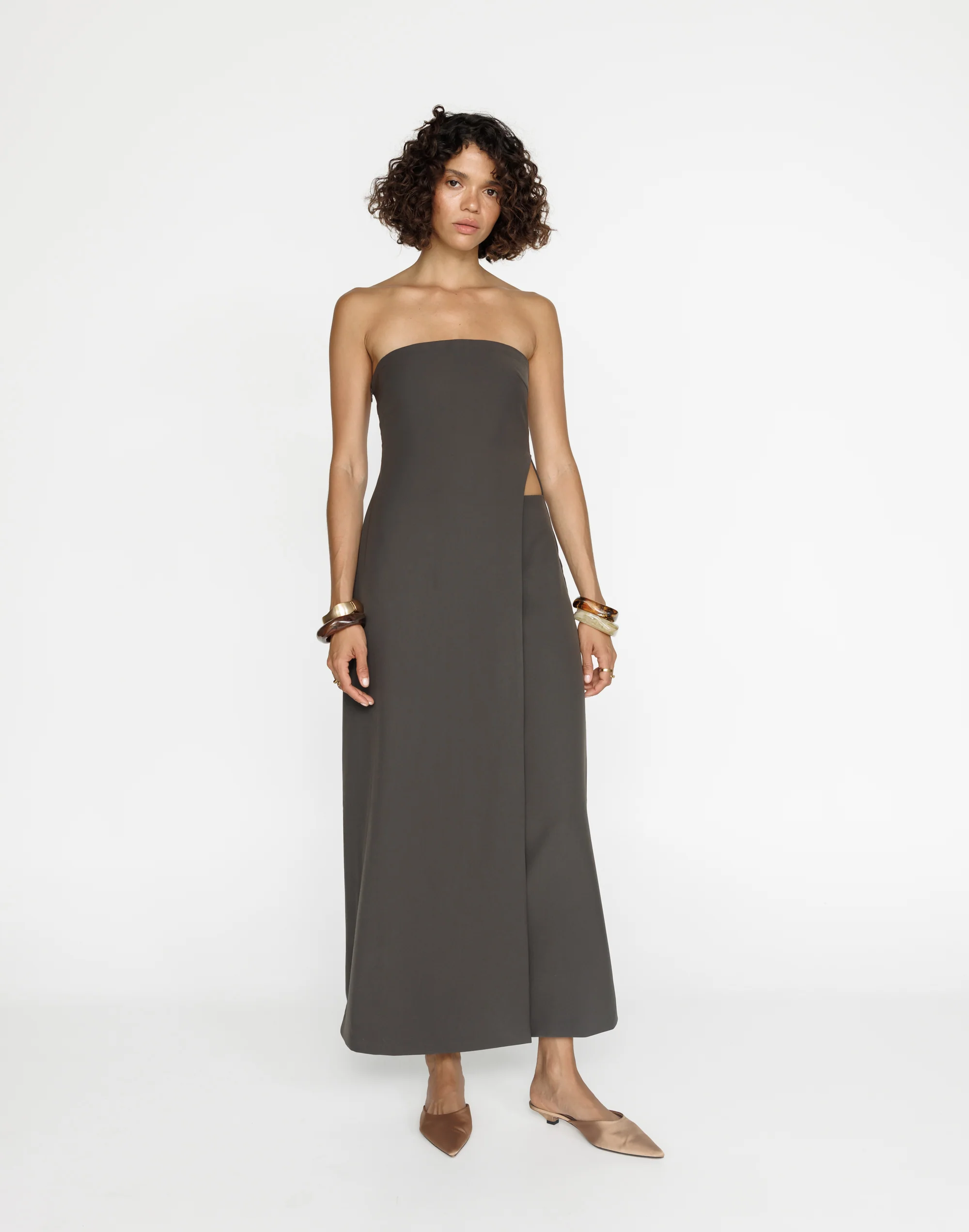 Gabby Maxi Dress (Charcoal) - Image 3