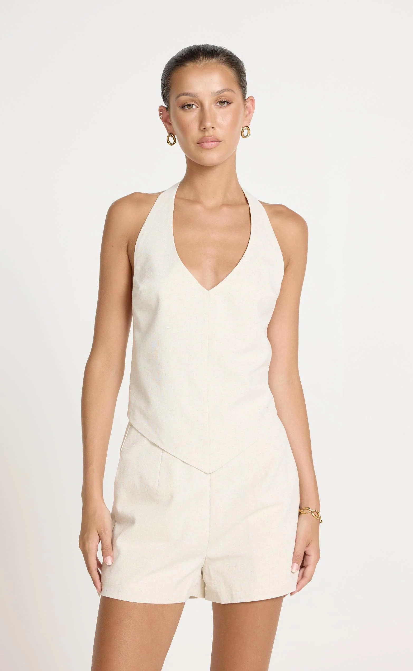 Grace Linen Shorts (Oat) - Image 6