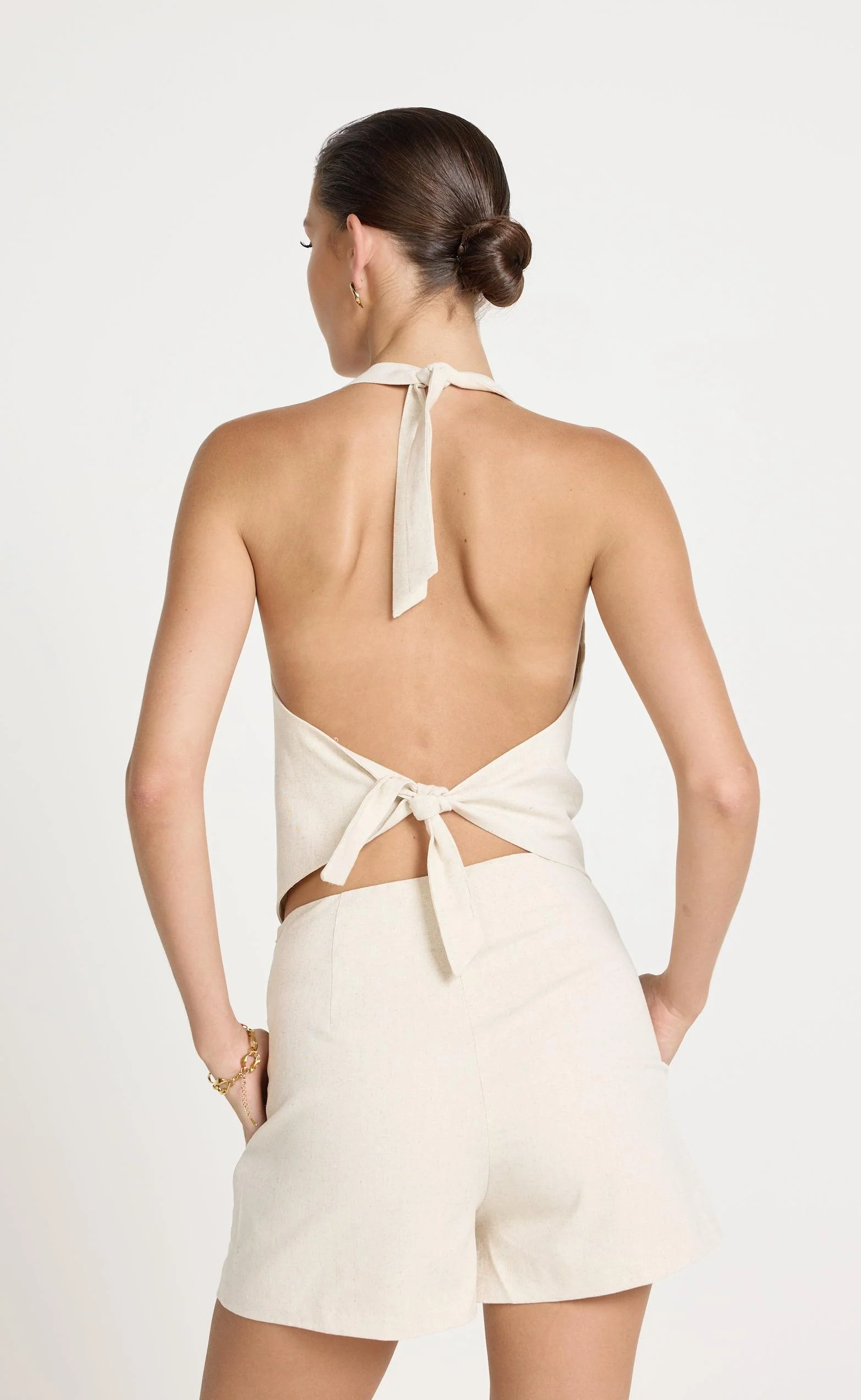 Grace Linen Shorts (Oat) - Image 7
