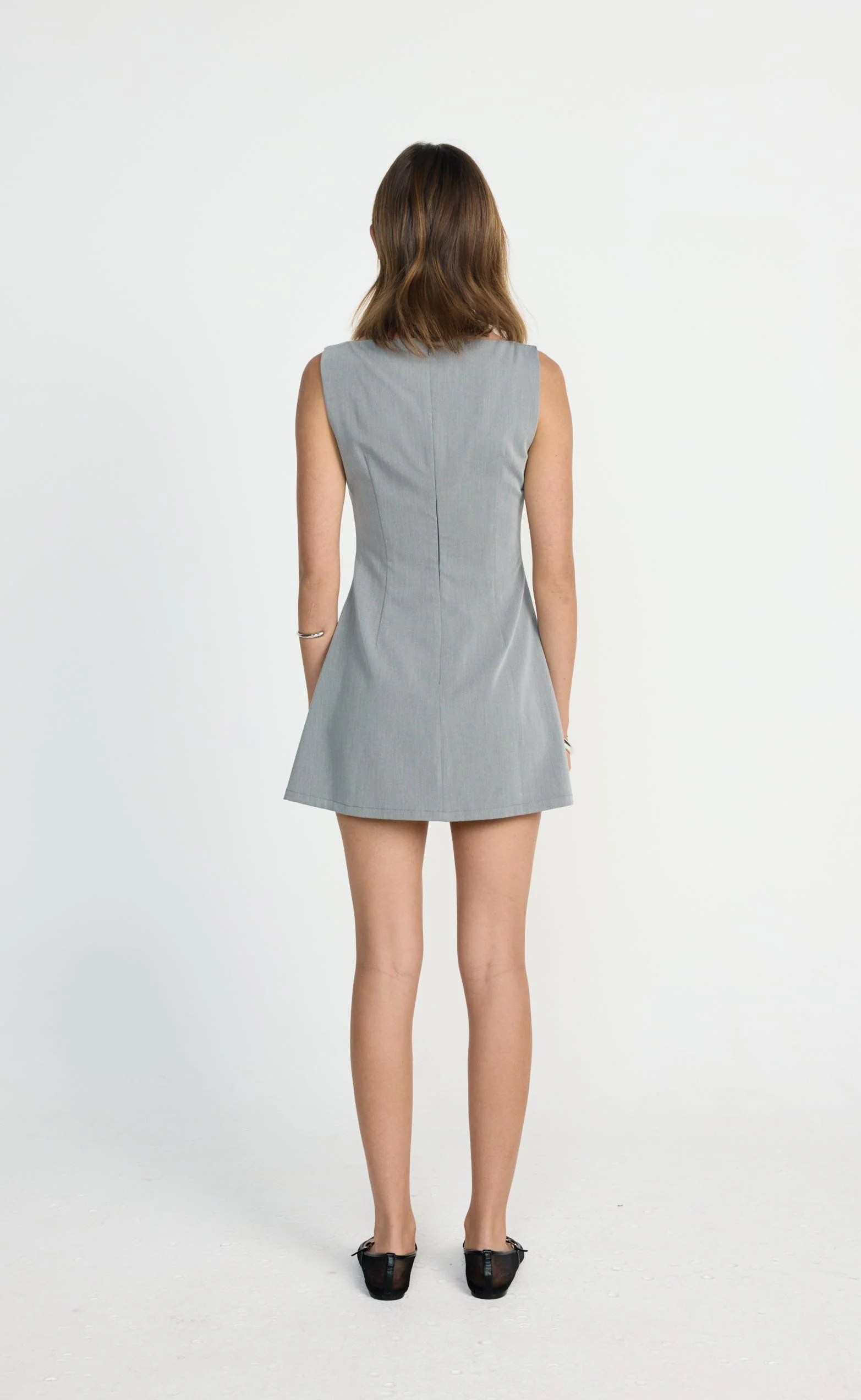 Gwynne Mini Dress (Grey Marle) - Image 3